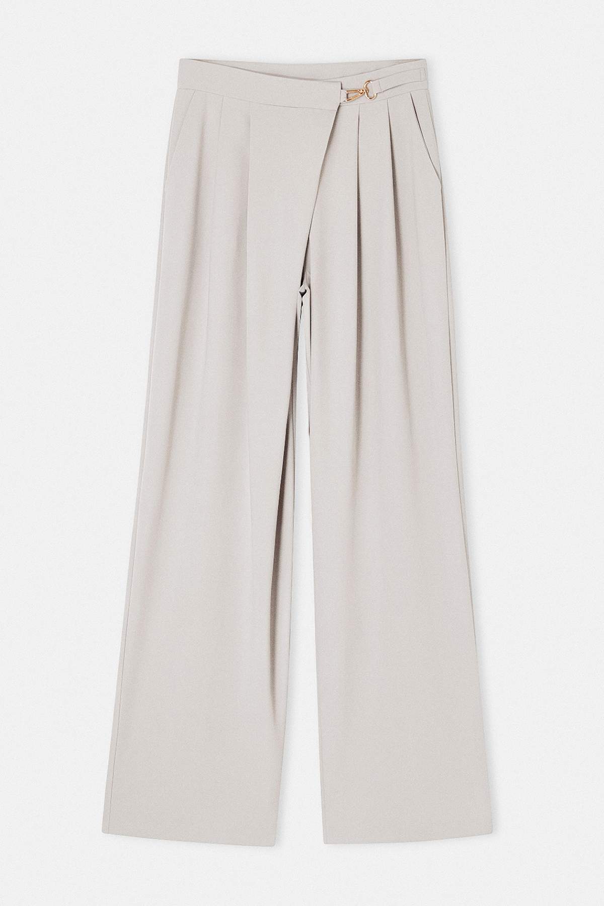 Trendyolmilla  Taş Kapama Detaylı Geniş Paça Modal Pantolon TWOSS26PL00128 - Görsel 5