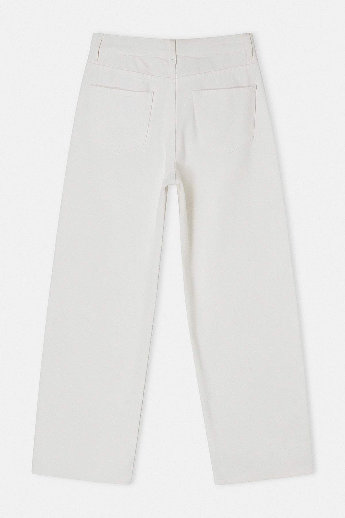 Trendyolmilla  Beyaz Yüksek Bel %100 Pamuk Barrel Jeans TWOSS26JE00164 - Görsel 6