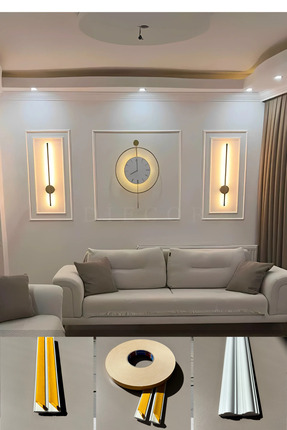 DİECOR Dekoratif Boyanabilir Kendinden Yapışkanlı 2,5 Cm Duvar Çıtası Hazır K...