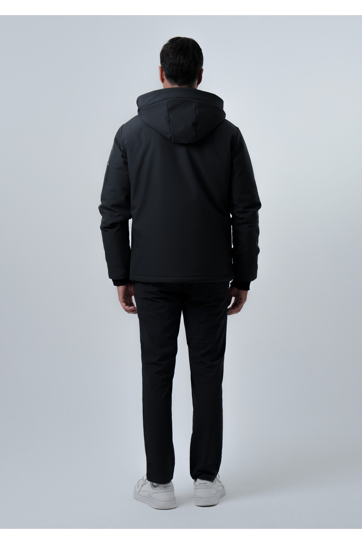 ERKEK MONT Baskı Detaylı Kapitone Astarlı SoftShell Mont — مشکی BRONX26 — تصویر 8 از 8