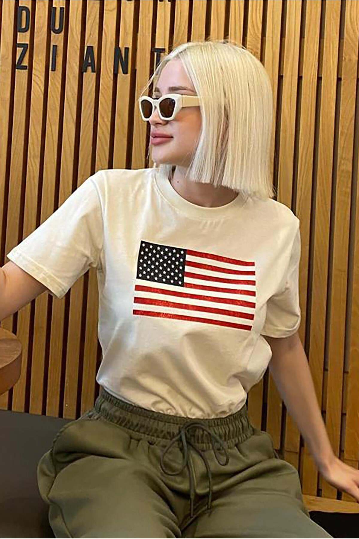 Madmext Lacivert Bisiklet Yaka Pamuklu Kısa Kollu Kadın T-Shirt MG2150 görsel 7