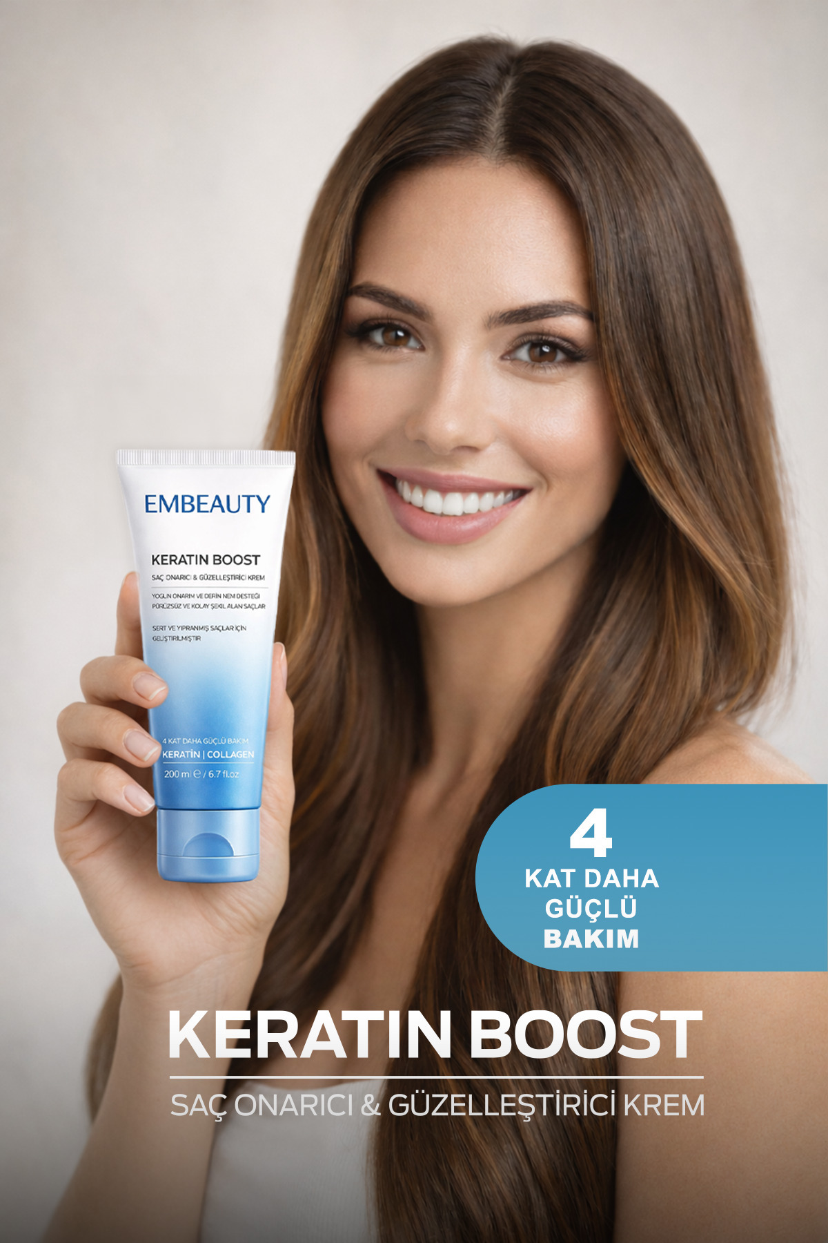 Keratin Boost Onarıcı Dolgunlaştırıcı Saç Bakım Kremi 200 ml — embmaske — تصویر 8 از 8
