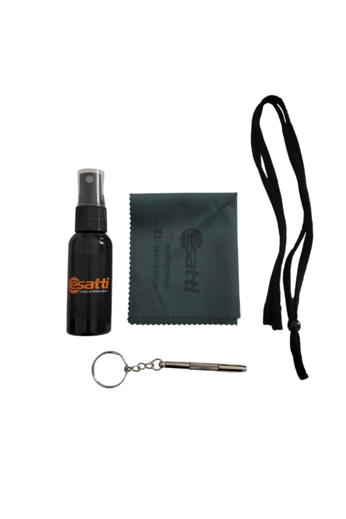 Glasses Care Set, 30 Ml Cleaning Spray 15x18 cm Microfiber Cloth 3-Head Mini Screwdriver