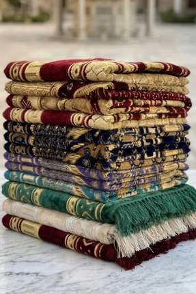 LUGMO 10 Adet Kadife Seccade Karışık Renkli (70cmx110cm 400gr) Hac Ve Umre He...