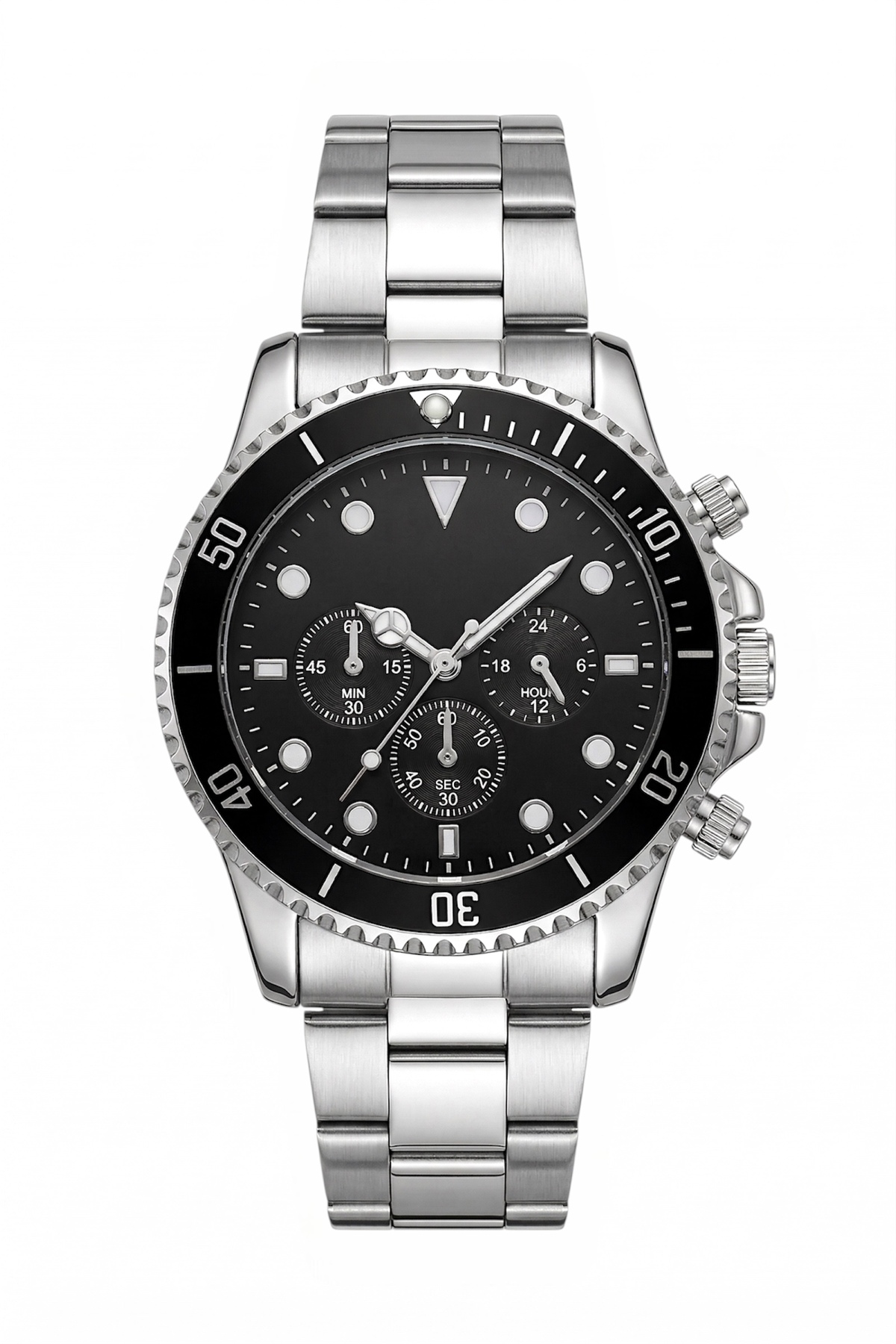 Güncel Vitrin  Gümüş Çelik Kasa Erkek Kol Saati - Görsel 2