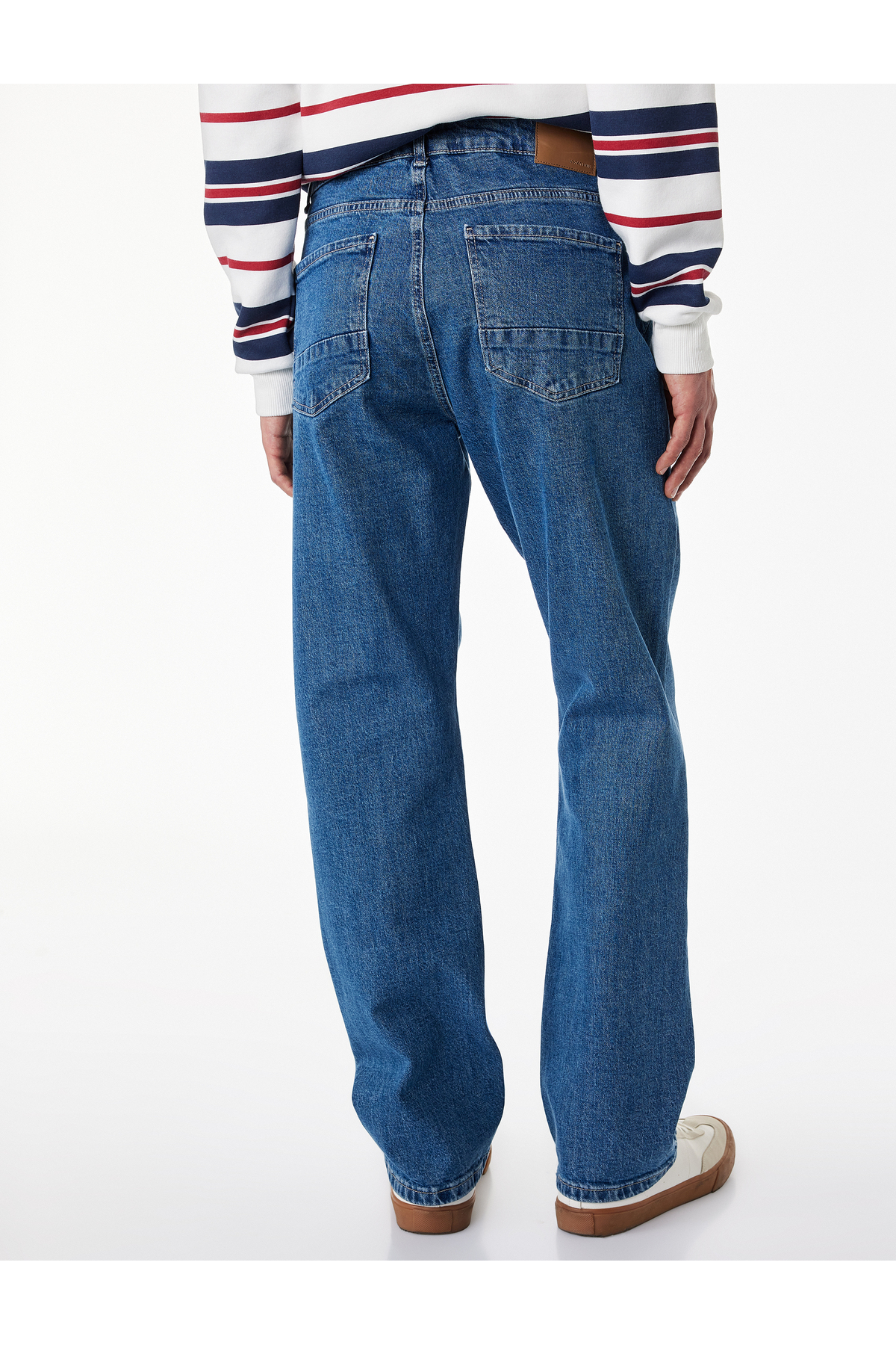 Koton Standart Bel Normal Bel Düz Paça Denim Pantolon - Mark Straight Jeans görsel 4