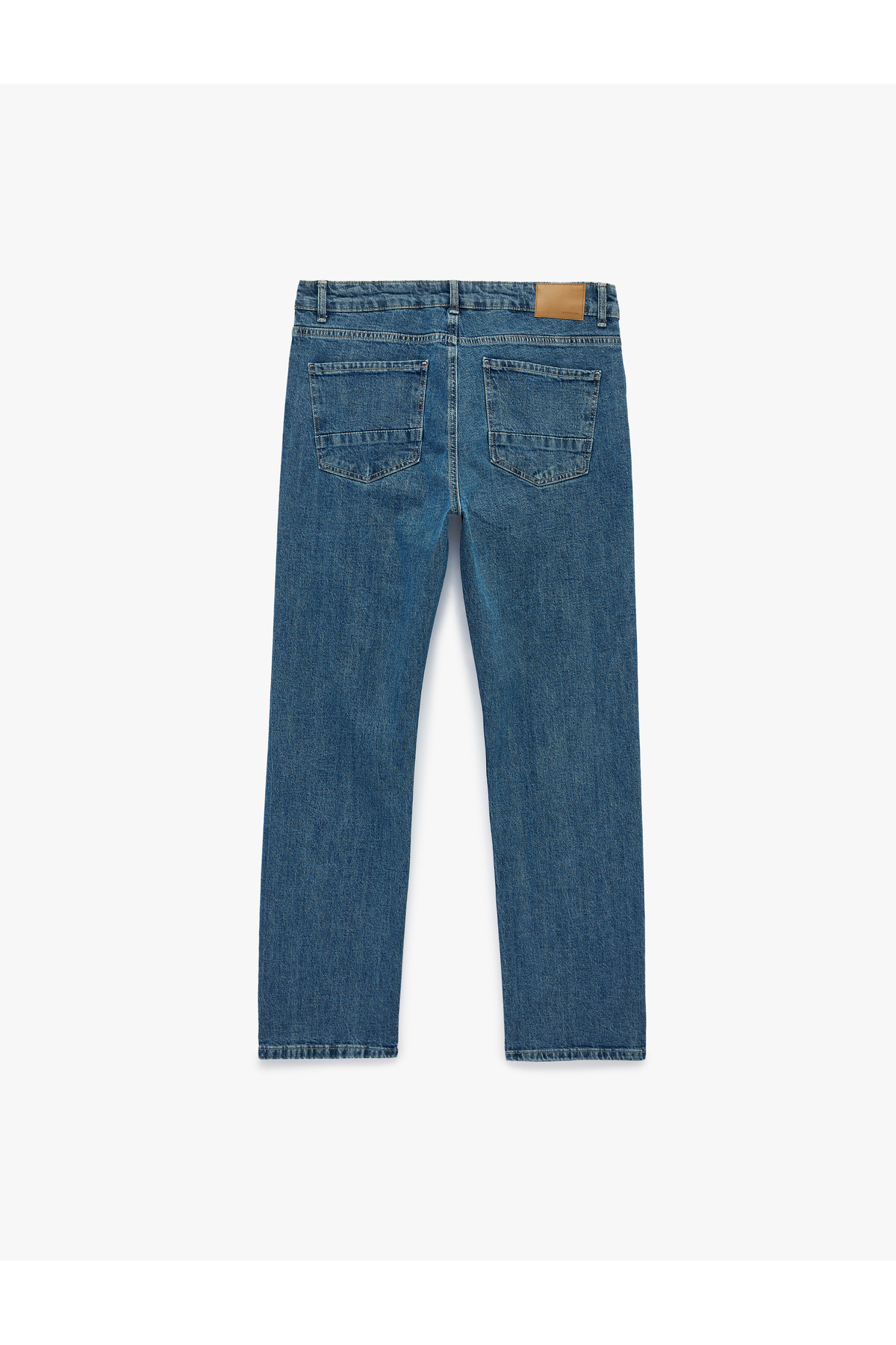 Koton Standart Bel Normal Bel Düz Paça Denim Pantolon - Mark Straight Jeans görsel 6