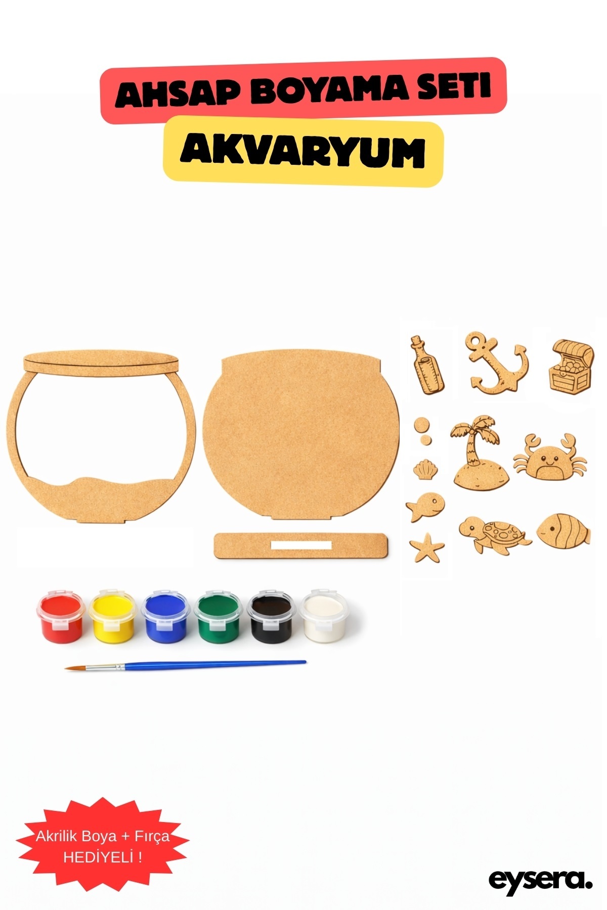 eysera Ahşap Boyama Seti, Akvaryum – Çocuk Aktivite & Hobi Oyuncak, Montessori, Eğtici Set fotoğrafı 3 (önizleme)