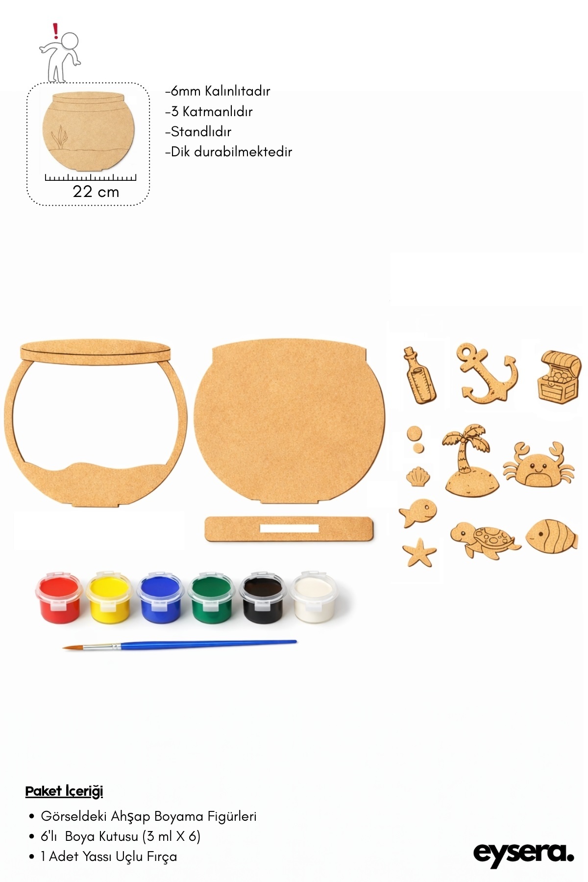 eysera Ahşap Boyama Seti, Akvaryum – Çocuk Aktivite & Hobi Oyuncak, Montessori, Eğtici Set fotoğrafı 2 (önizleme)