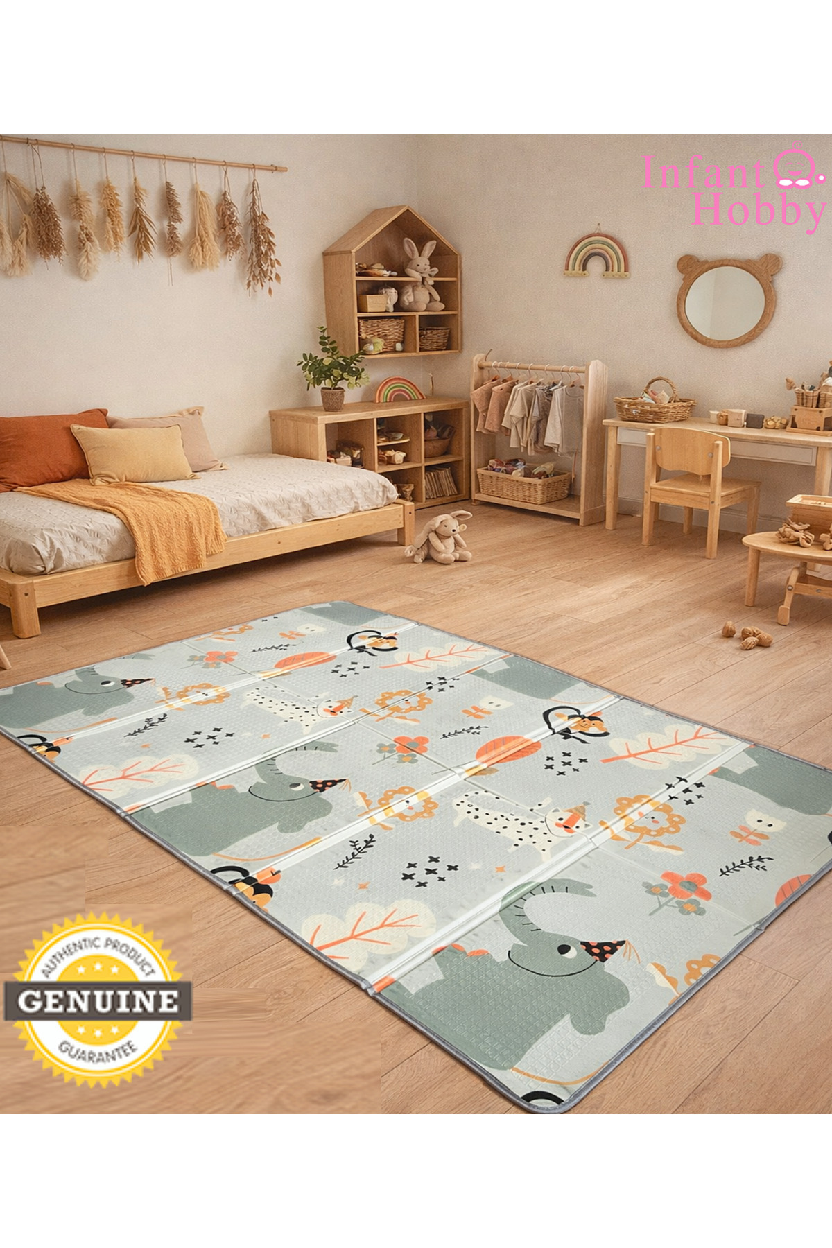 İnfant Hobby Happy Day`s Premium Çift Taraflı Katlanabilir Oyun Matı ( ÖZEL KORUYUCU KENAR BİYE) fotoğrafı 4 (önizleme)