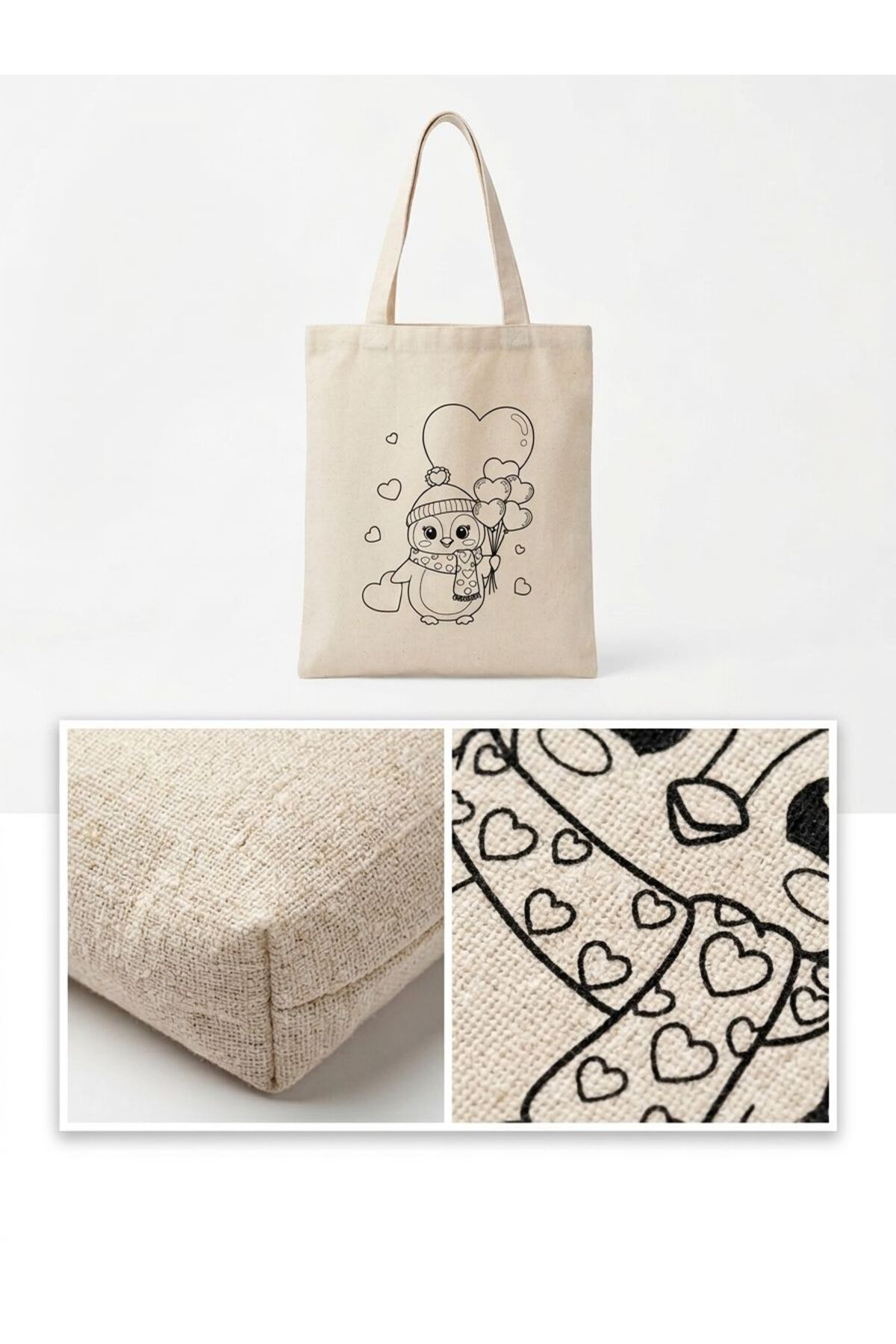 GEZEGENX  Şirin Figürler Desenli Boyanabilir Omuz Çantası-10 Adet Rahat Kullanım Uzun Kulp 18x25 - Görsel 3