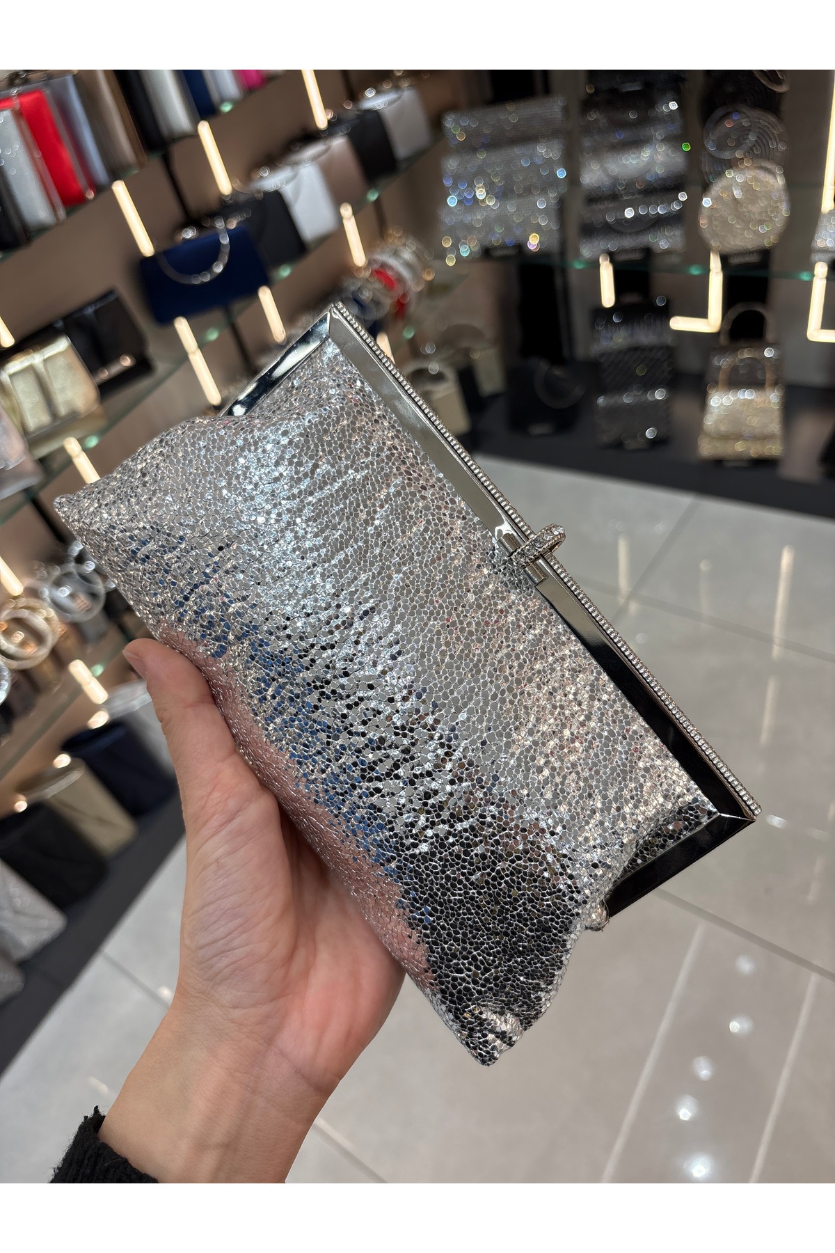 Çanta Trend Kadın Venom Desen Taş Detaylı Cüzdan Clutch Model Portföy Özel Gün Ve Abiye Çanta