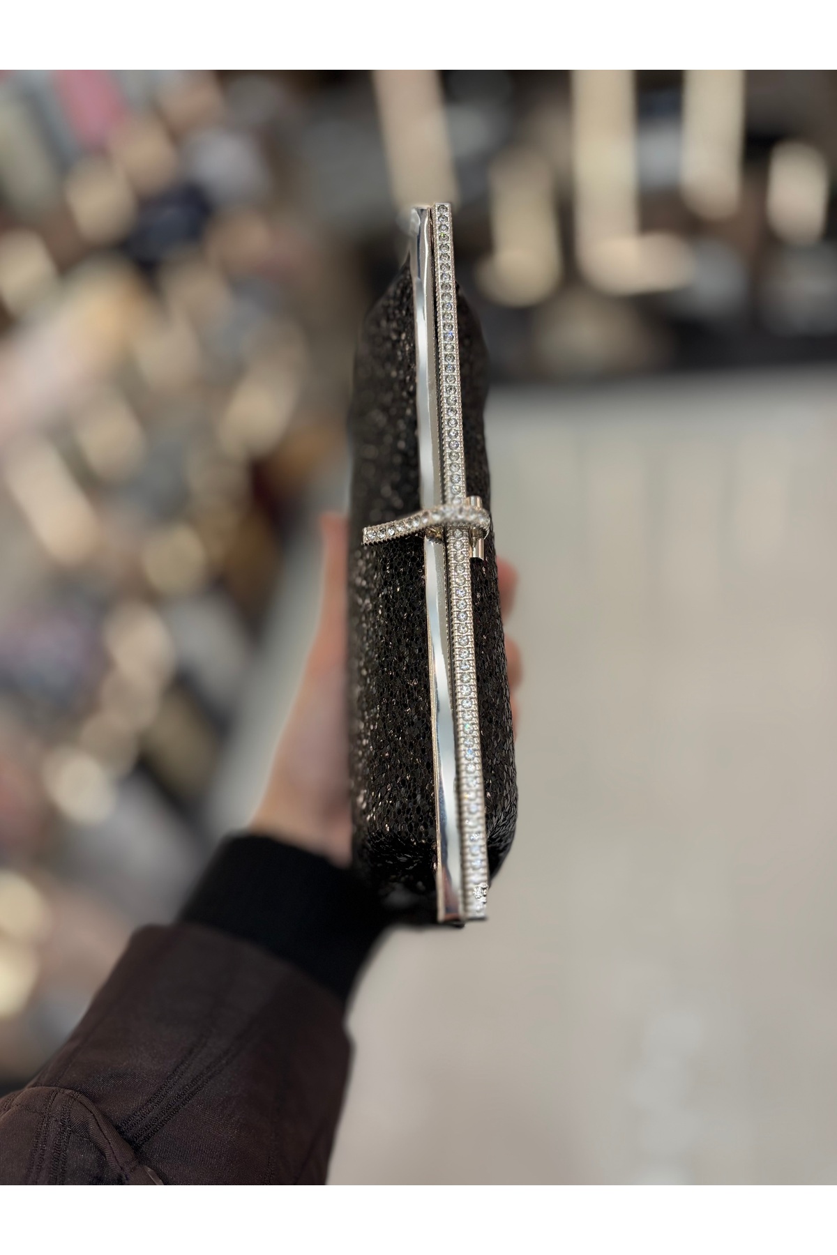 H&D COLLECTİON Kadın Venom Desen Taş Detaylı Cüzdan Clutch Model Portföy Özel Gün Ve Abiye Çanta görsel 5
