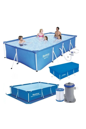 Bestway 56424 Prefabrik Havuz 400x211x81cm 220v Filtre Alt Üst Örtü Set JTRD5...
