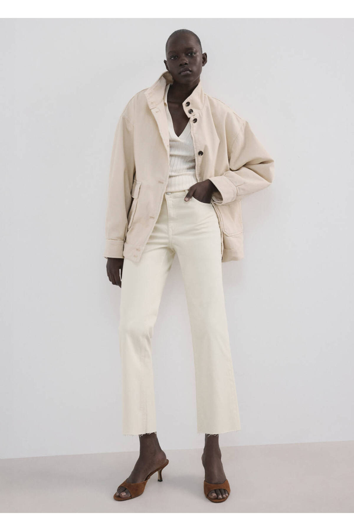 MANGO  Orta bel flared jean - Görsel 2