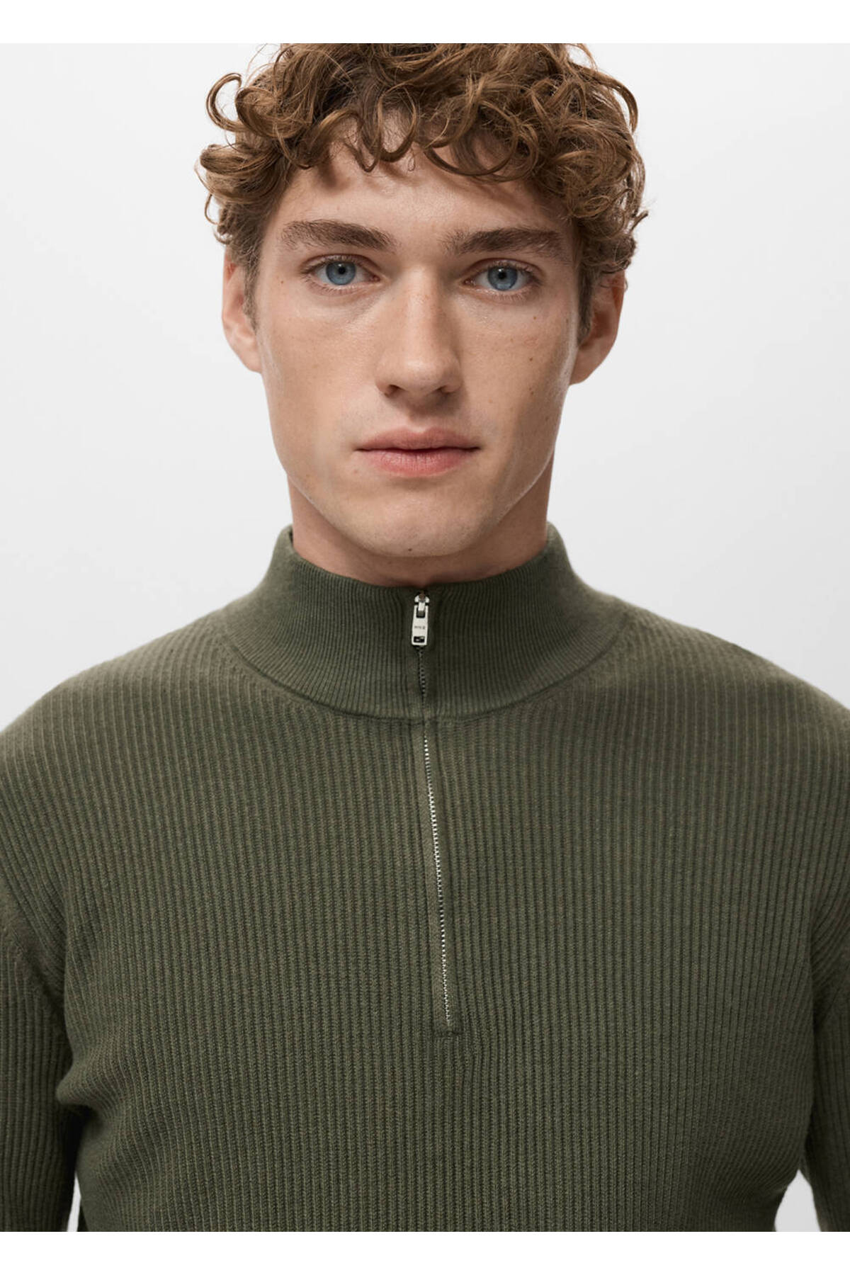 MANGO Man  Ribana fermuarlı yaka kazak - Görsel 6