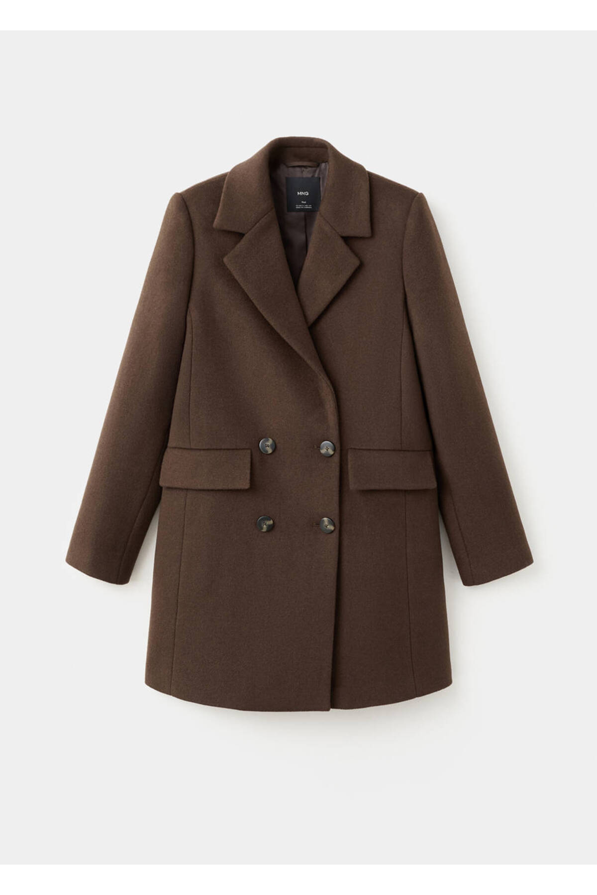MANGO  Kruvaze yün karışımlı palto - Görsel 3