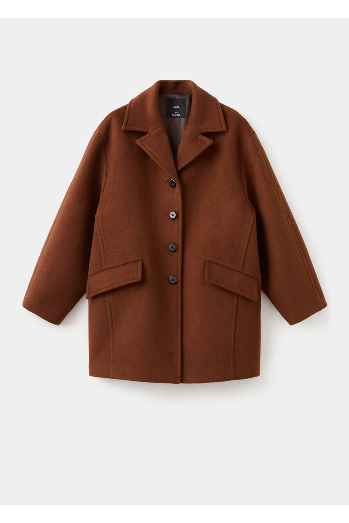 MANGO  Yün karışımlı düğmeli palto - Görsel 3