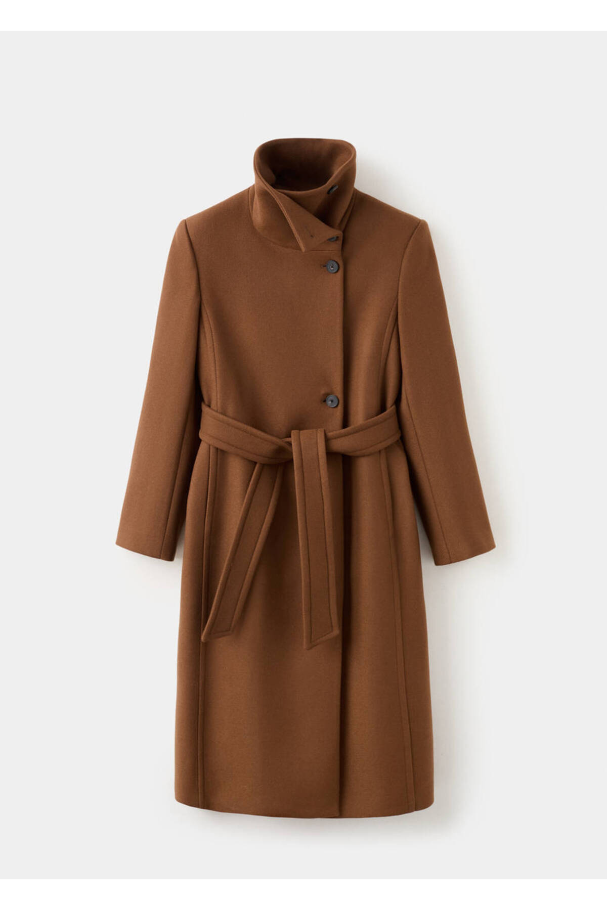 MANGO  Kemerli Manteco yünlü palto - Görsel 3