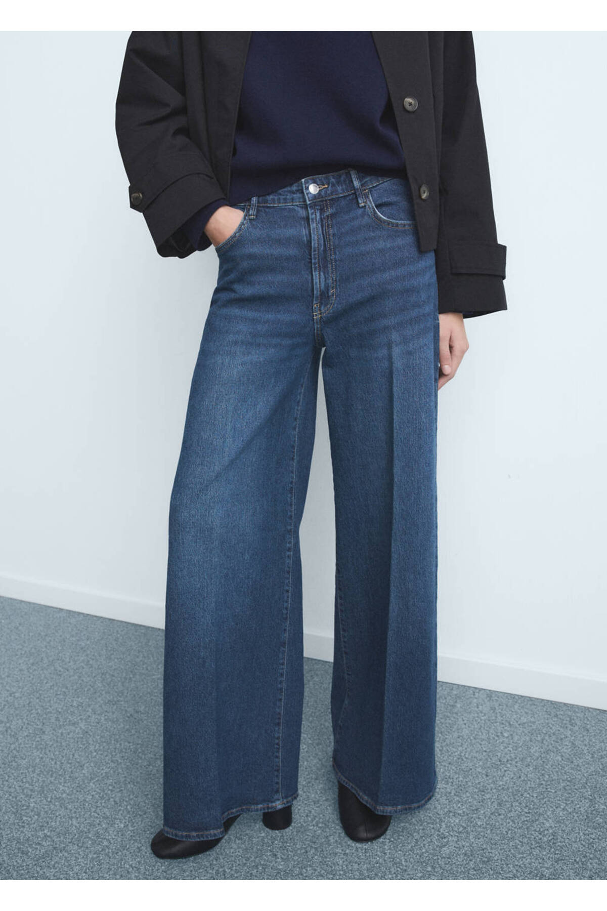 MANGO  Yüksek bel wide leg jean pantolon