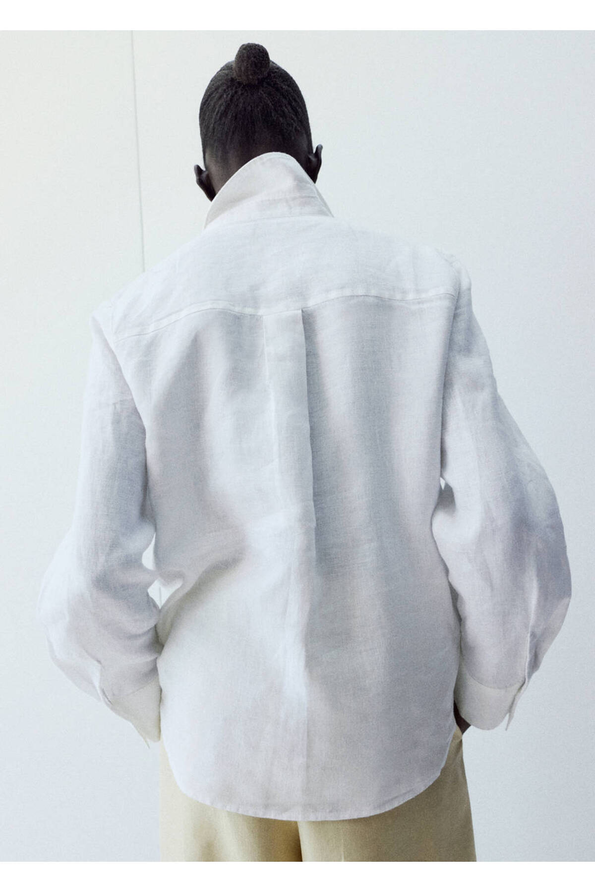 MANGO  Cepli keten gömlek - Görsel 4