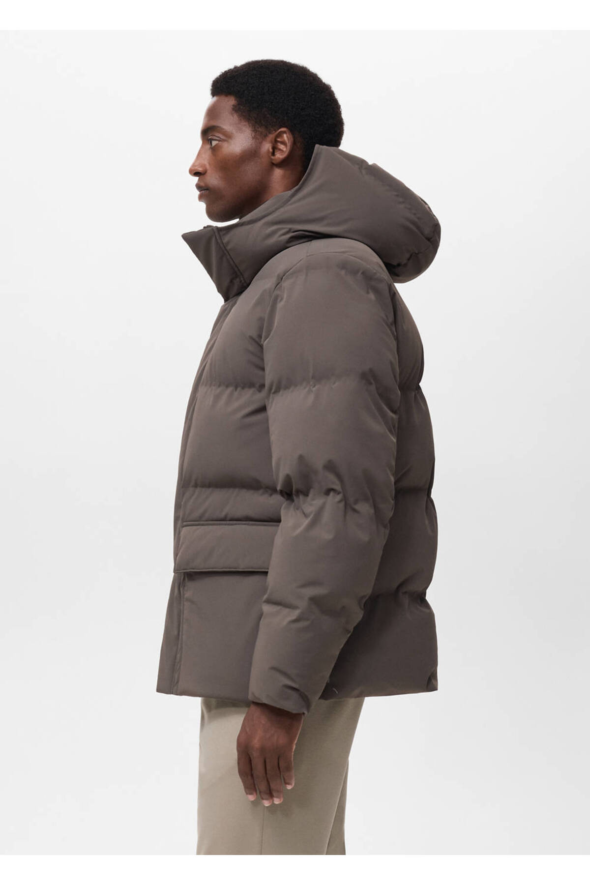 MANGO Man Su geçirme ısı düzenleyici kapitone anorak görsel 7