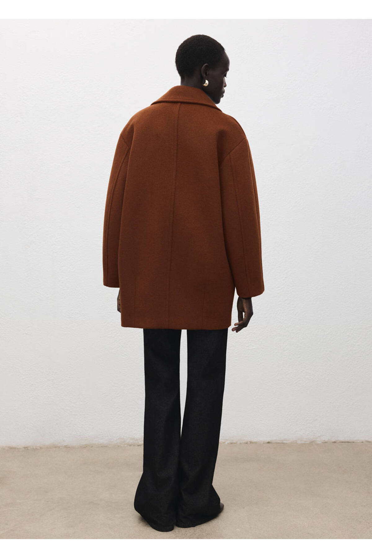 MANGO  Yün karışımlı düğmeli palto - Görsel 4