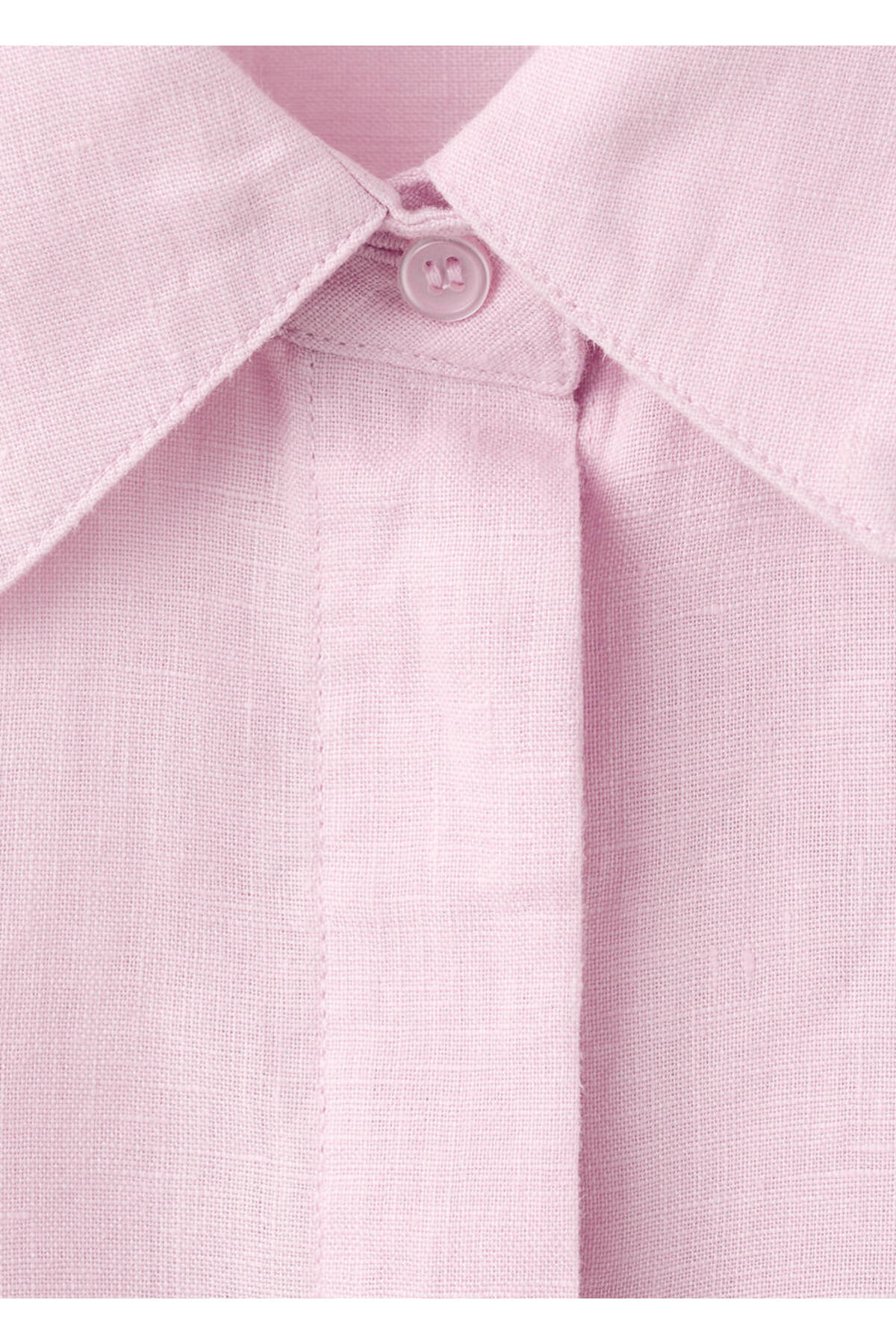 MANGO  Düz kesim keten gömlek - Görsel 5