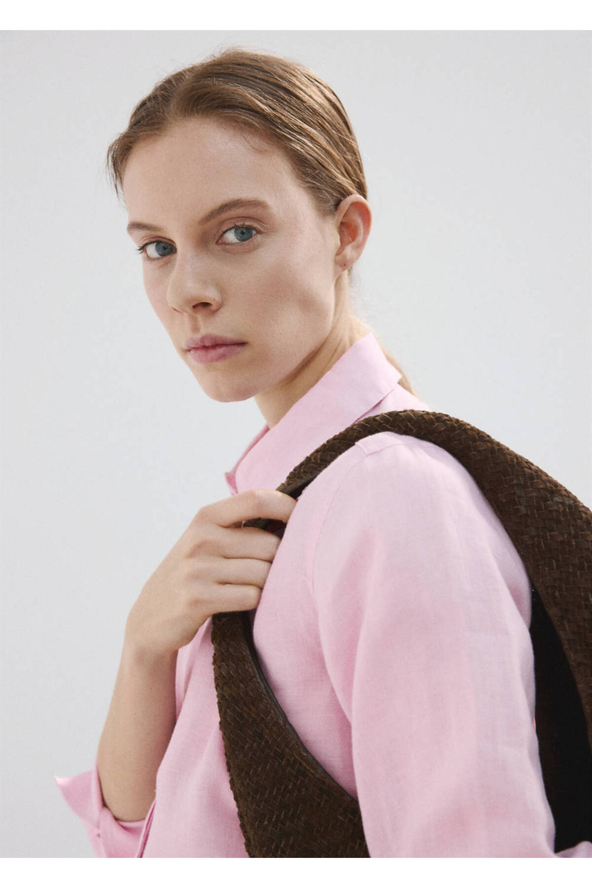 MANGO  Düz kesim keten gömlek - Görsel 7