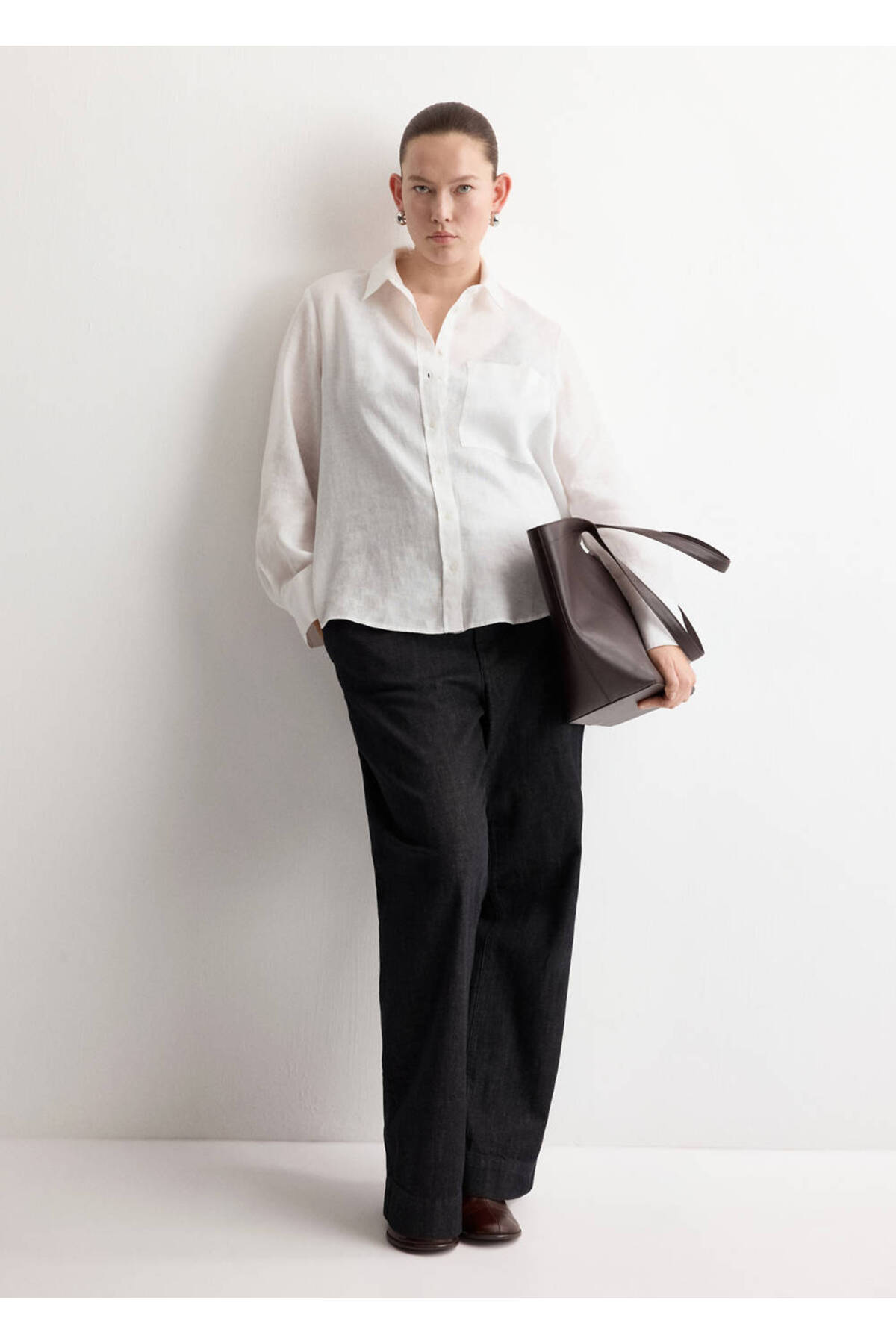 MANGO  Cepli keten gömlek - Görsel 7