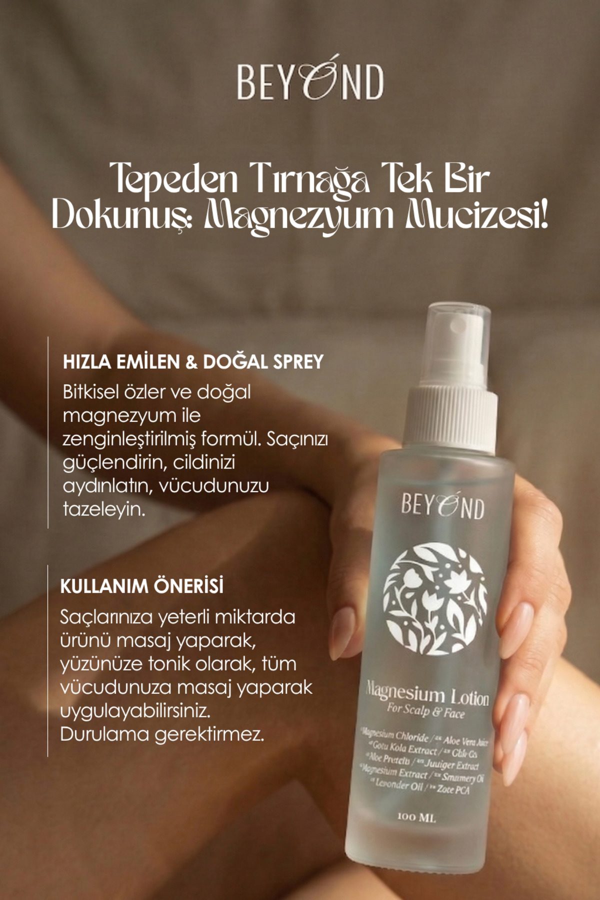 Magnesium Lotion For Scalp & Face - Bakır Peptit Ve Bitkisel Özler Içeren Magnezyum Yağı — BSMAGOIL — تصویر 4 از 4