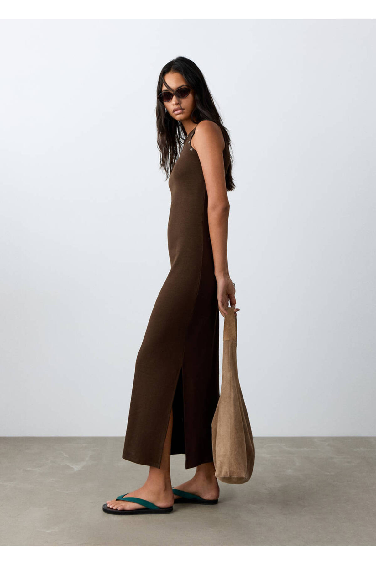 MANGO Teen  Uzun triko zımbalı elbise - Görsel 6