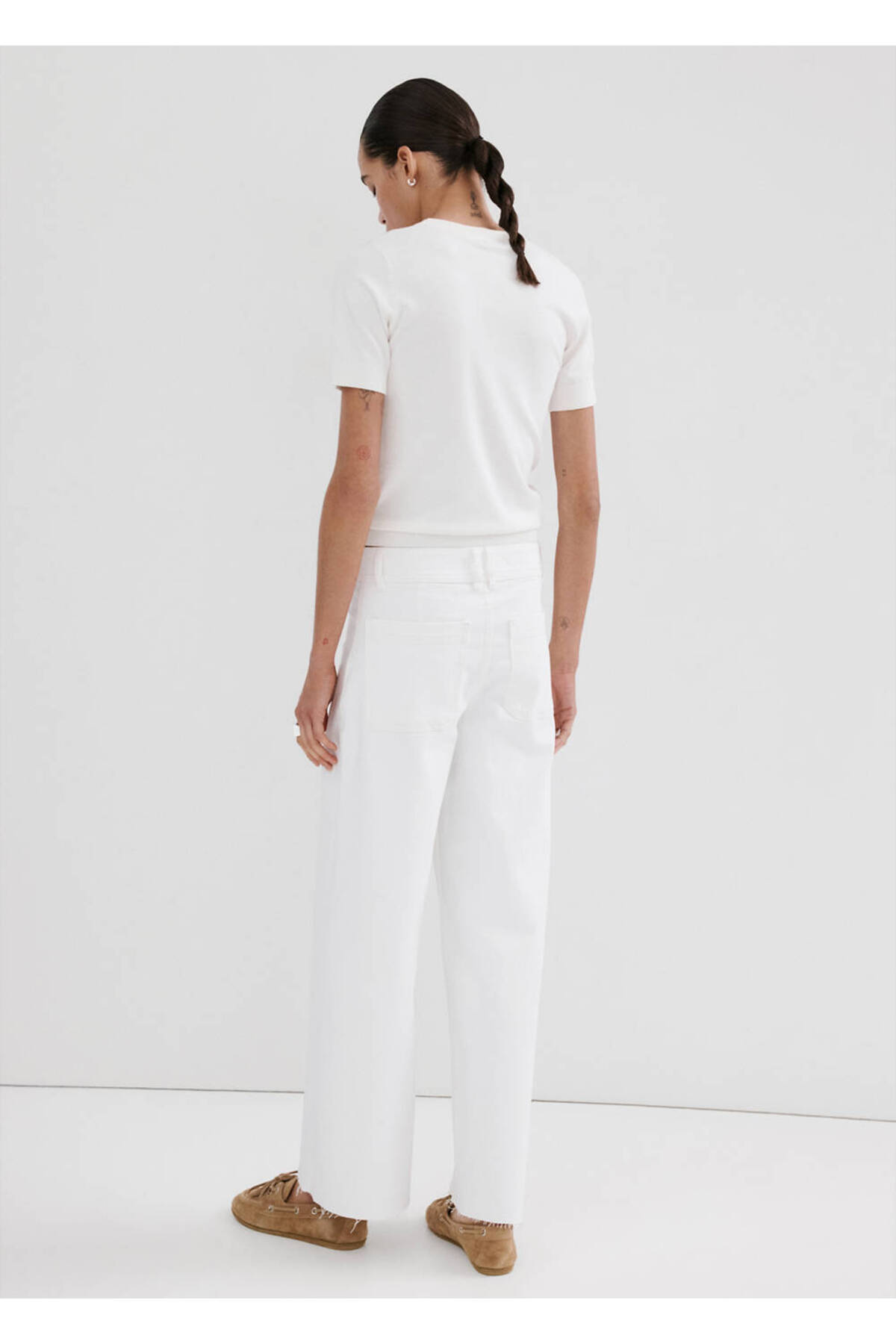 MANGO  Catherin yüksek belli culotte jean pantolon - Görsel 4