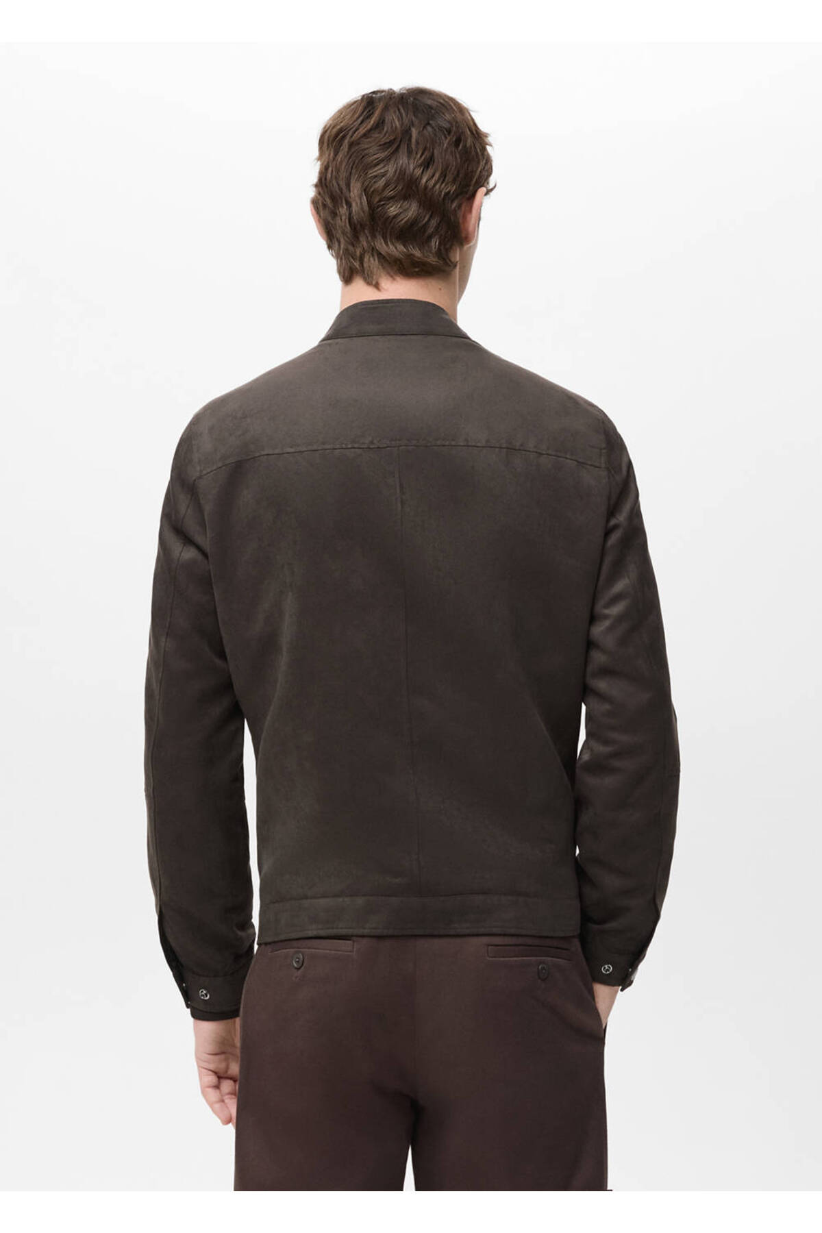 MANGO Man  Suni süet biker ceket - Görsel 4