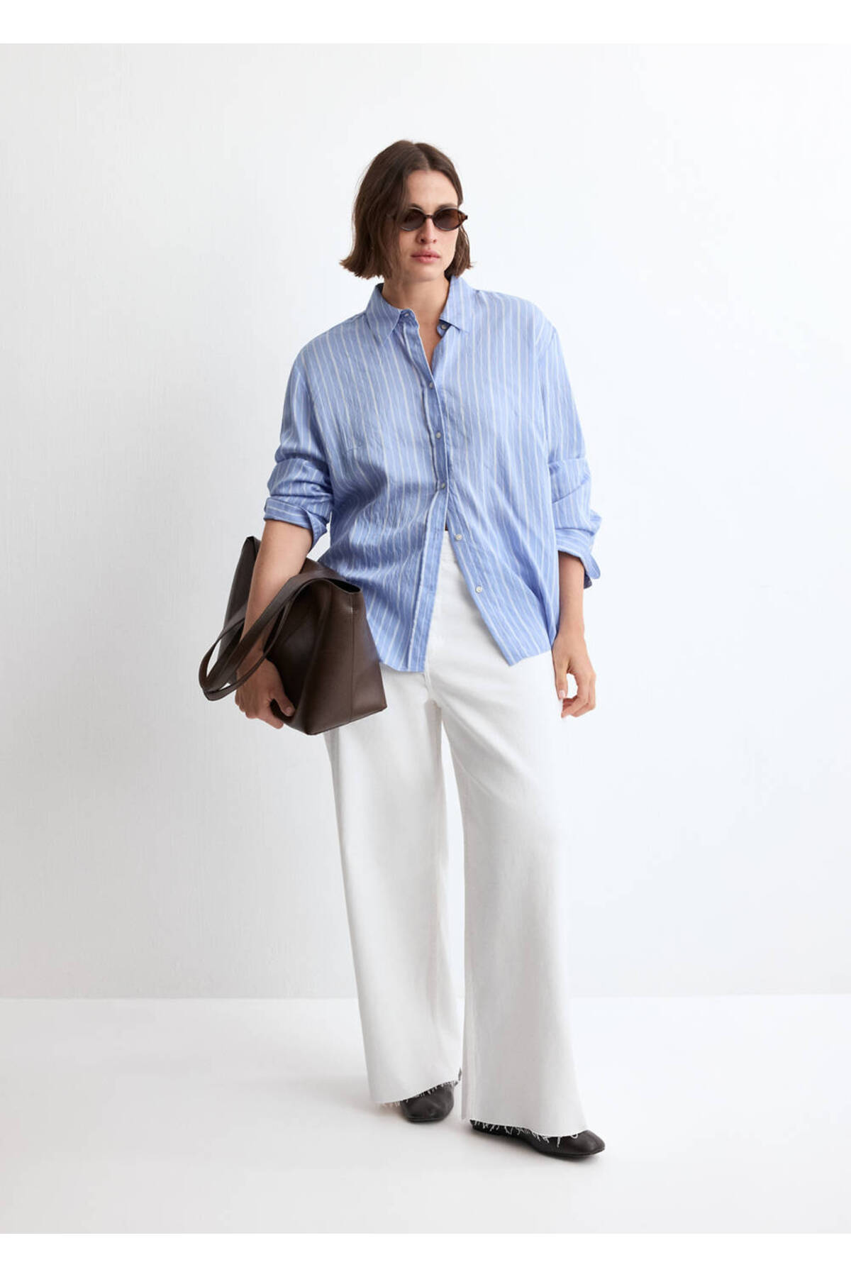 MANGO  Catherin yüksek belli culotte jean pantolon - Görsel 7