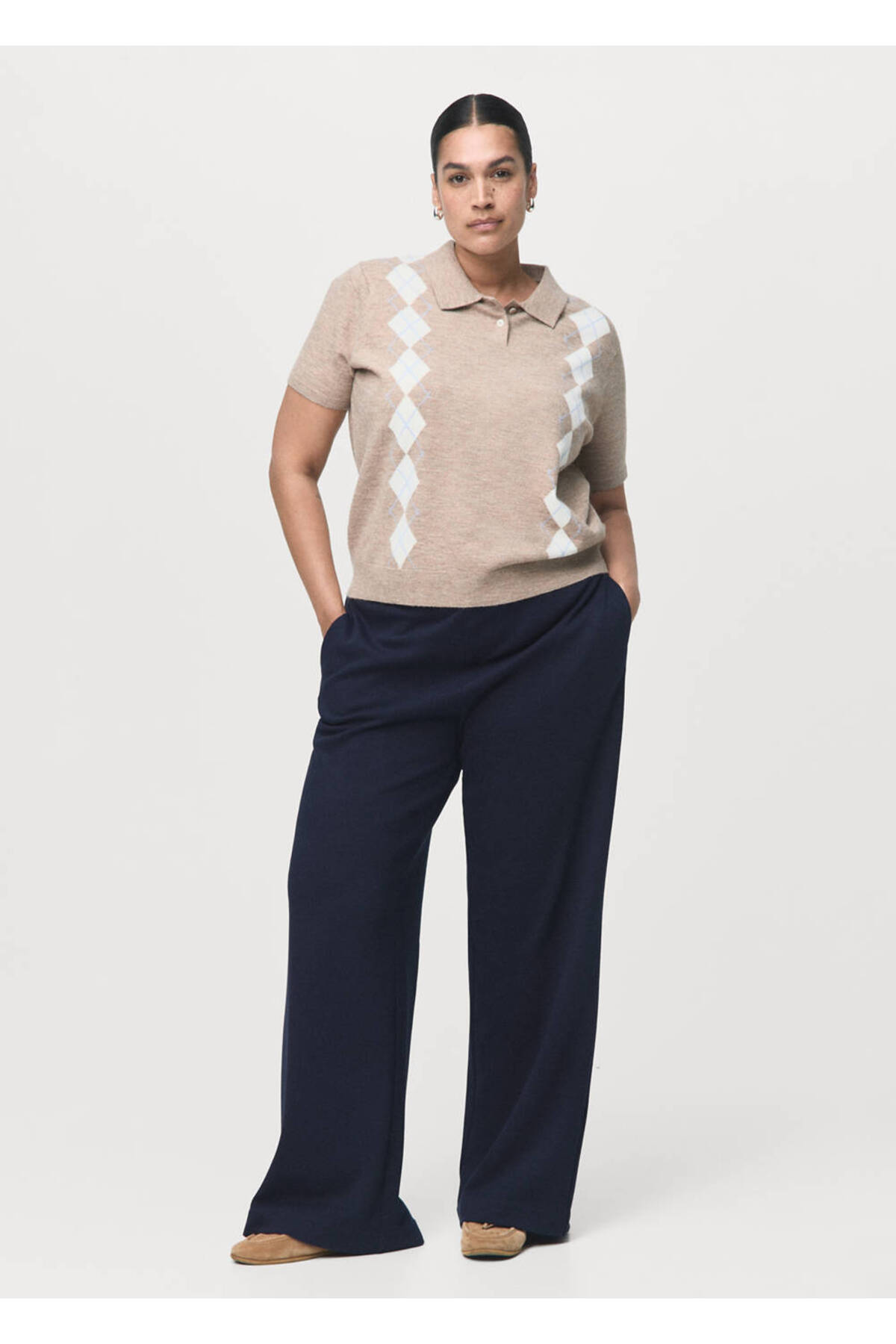 MANGO Woman Pamuklu jogger pantolon görsel 8
