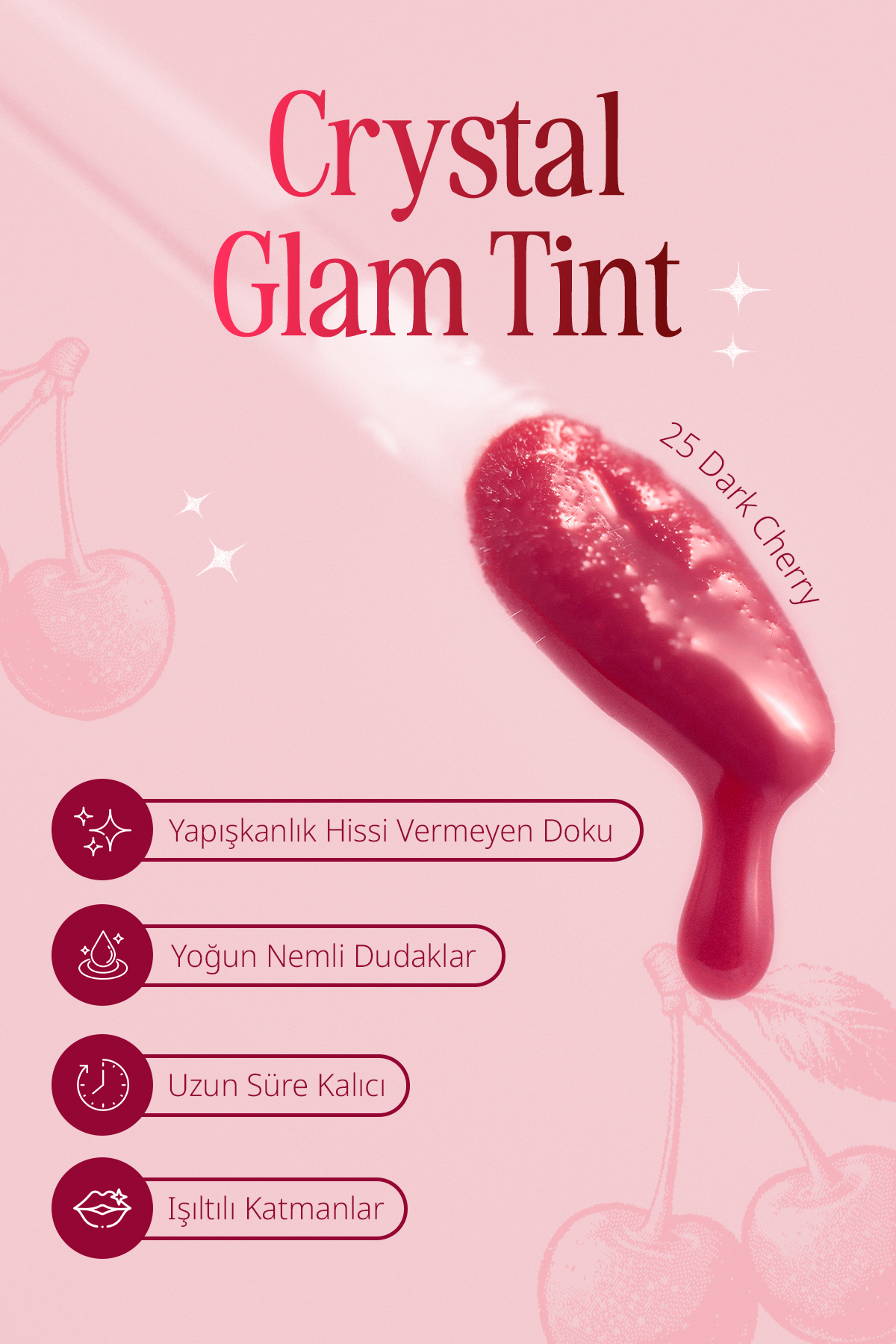 رنگ کریستال گلم (گیلاسی تیره ۲۵) - رنگی بسیار درخشان و بدون چسبندگی — تصویر 4 از 9