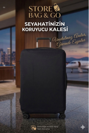 Bag & Go Store Valiz Koruyucu Kılıf Esnek Likralı Bavul Kılıfı Çizilmelere Ka...