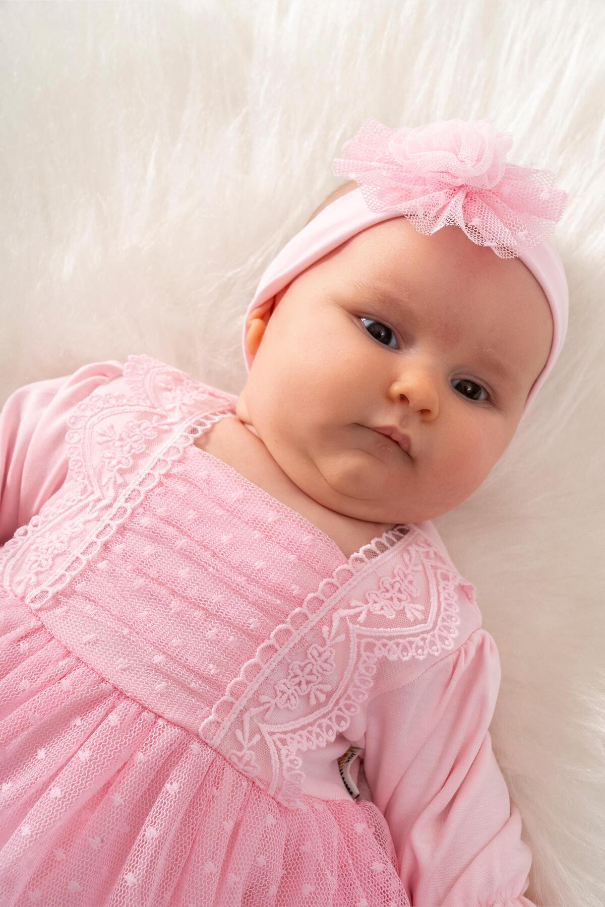 Sitilin Kız Bebek Mevlüt Elbisesi Gelinlik Fransız Dantelli Mevlit Takımı Bebek Mevlütlük Seti STL6564 fotoğrafı 3 (önizleme)