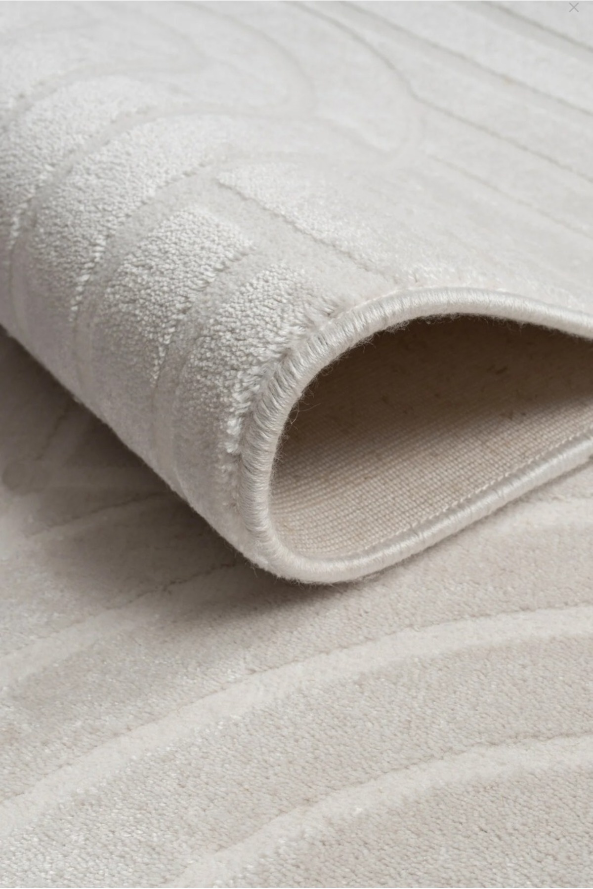 Nehir2 100% Acrylic Cream Shiny Yarn Machine Runner Kitchen Corridor Living Room Bedroom Carpet