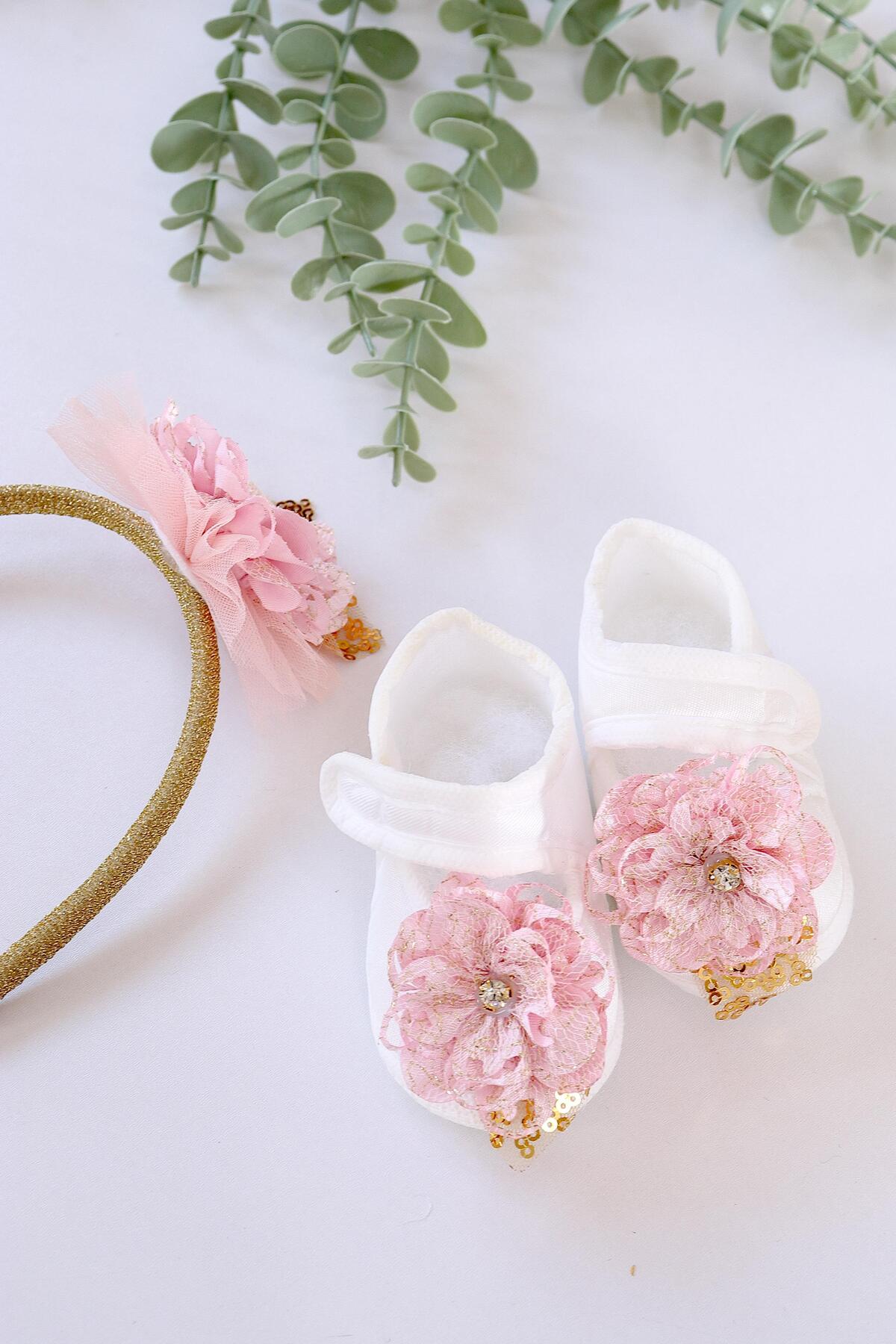 Sitilin Lohusa Anne ve Bebek Terlik Taç Seti Takım STL4571 fotoğrafı 7 (önizleme)