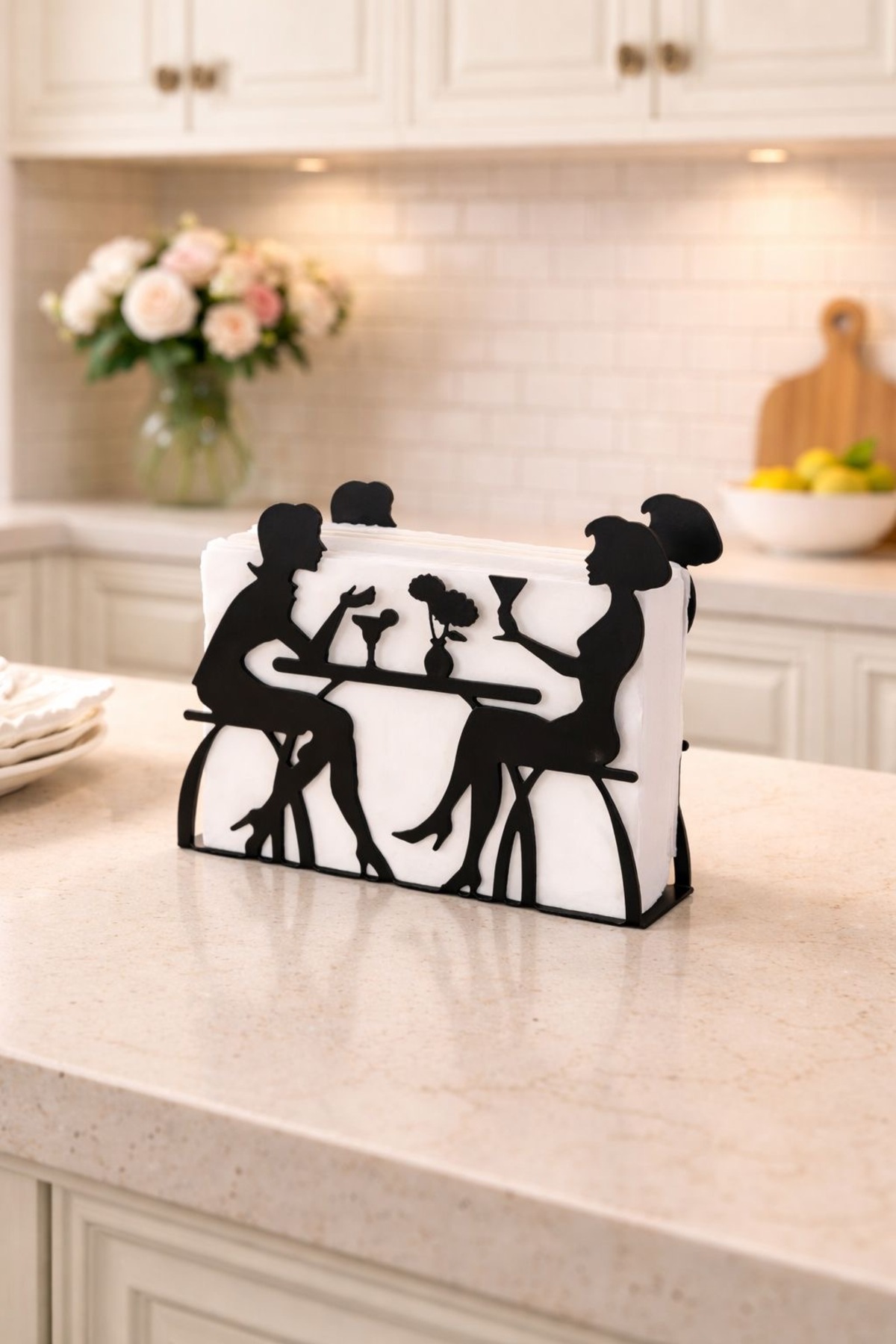 People Sitting in Black Cafe Metal Napkin Holder Table Restaurant Coffee Shop Hotel Napkin Holder