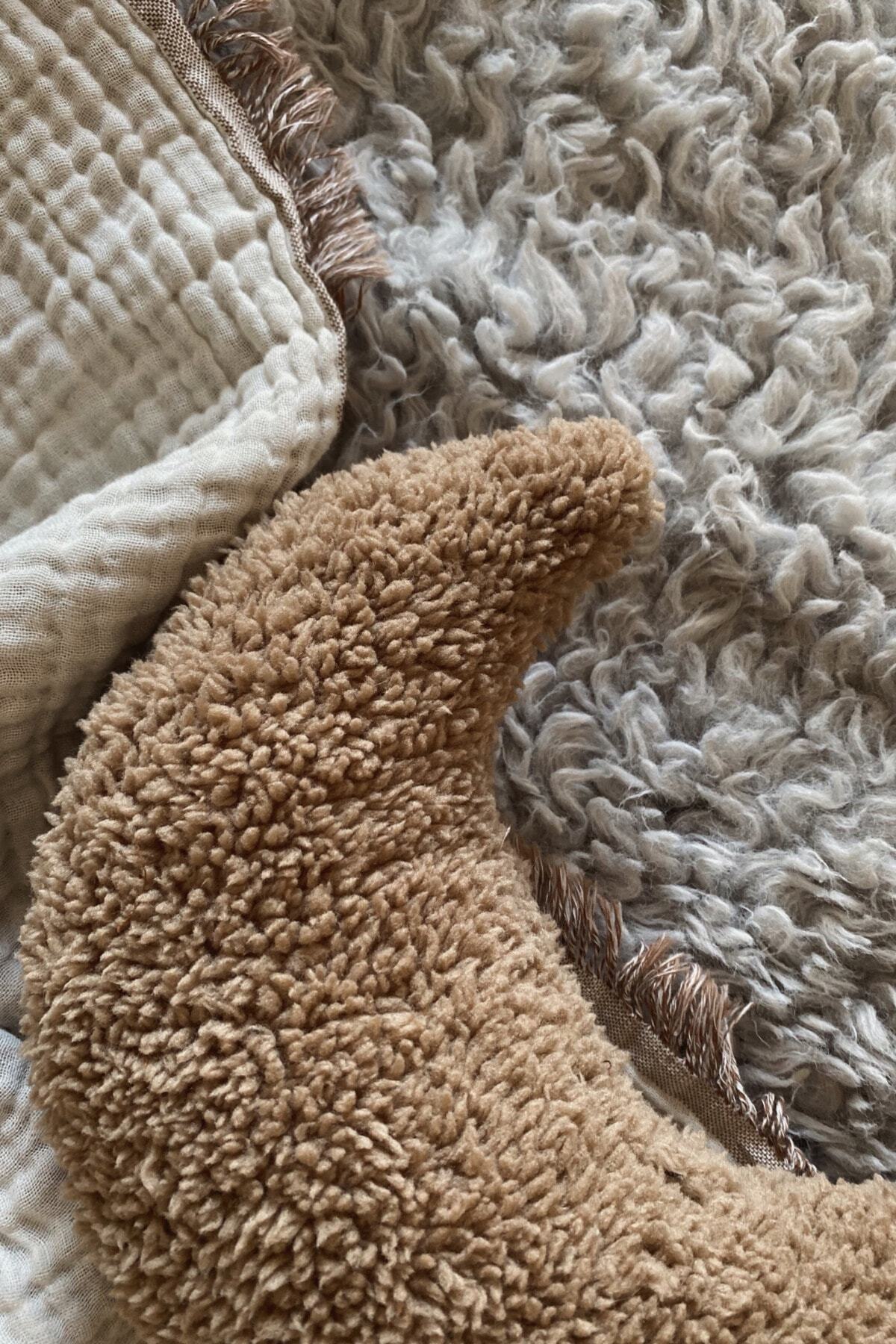 vivimade Teddy Moon Ay Yastık Bebek Çocuk Odası Kahverengi fotoğrafı 3 (önizleme)