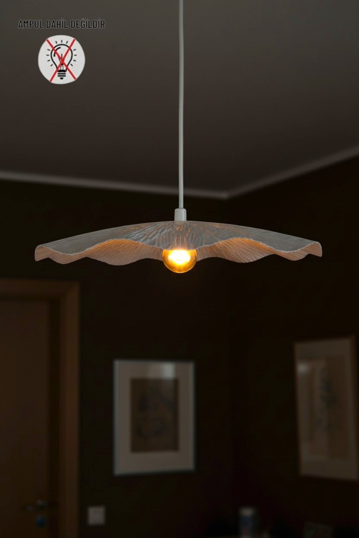Teyra White Single Chandelier Pendant Lamp Restaurant Living Room Lighting