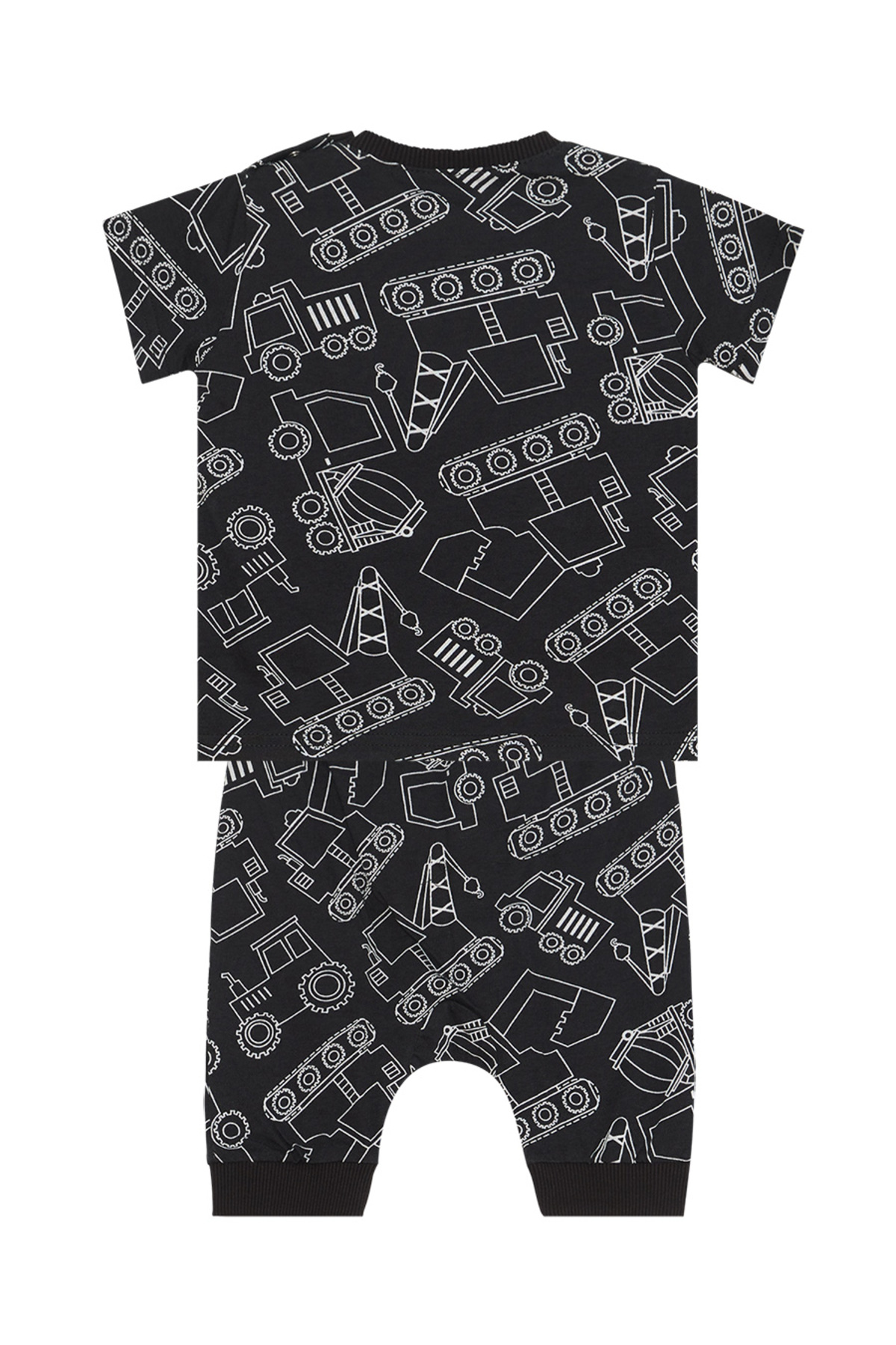 Denokids Araba Erkek Bebek Siyah Yazlık T-Shirt Kapri Şort Takım fotoğrafı 4 (önizleme)