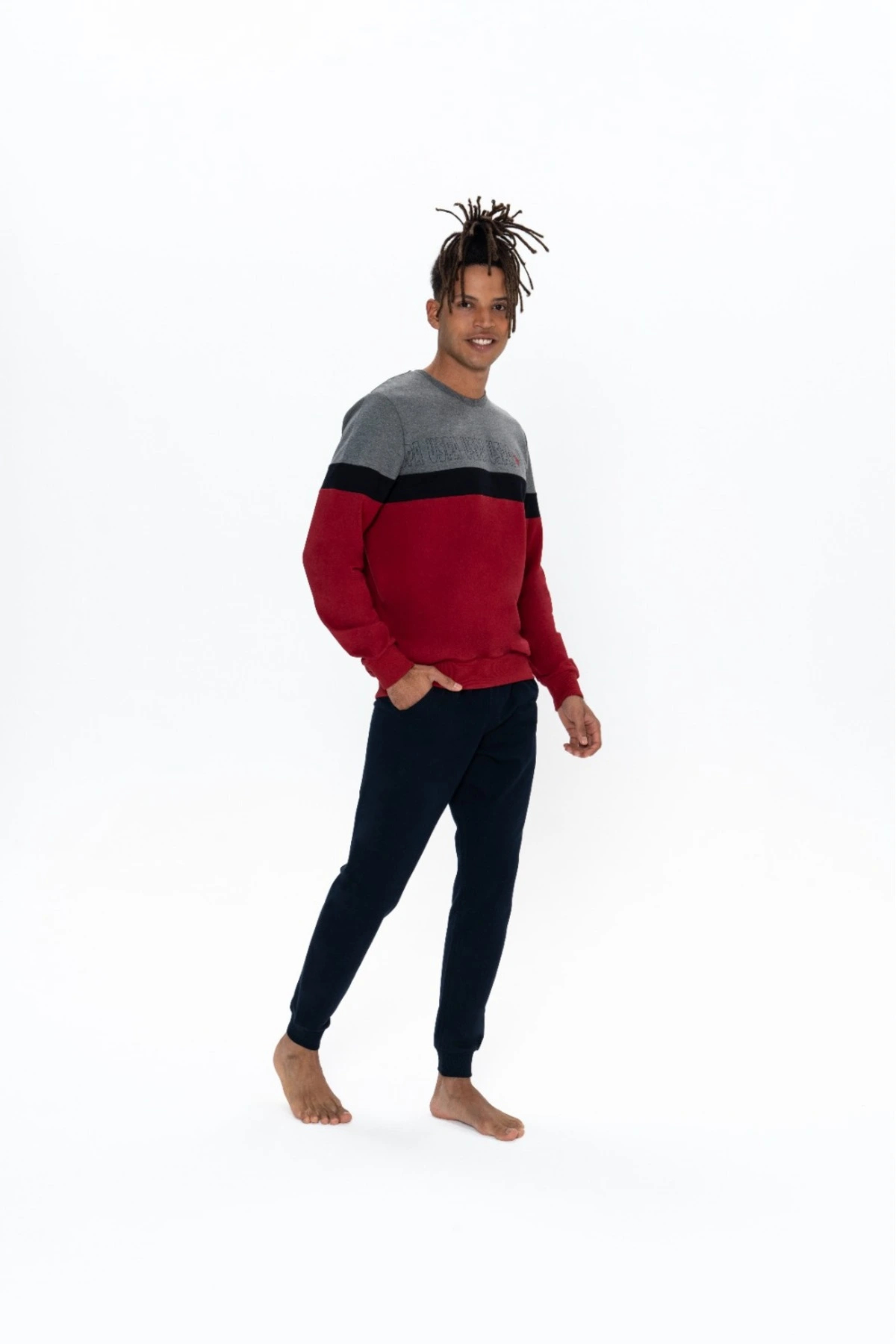 ست پیژامه و لباس خواب مردانه یقه گرد | یو اس پولو U.S. Polo Assn. 18821 TR - تصویر 3