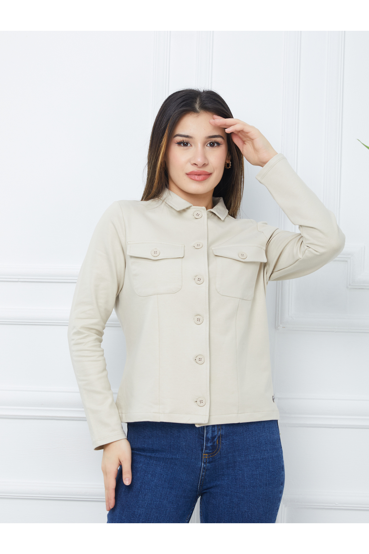 Banadamoda  Kadın Sıvama Kumaş Spor Ceket - Görsel 4