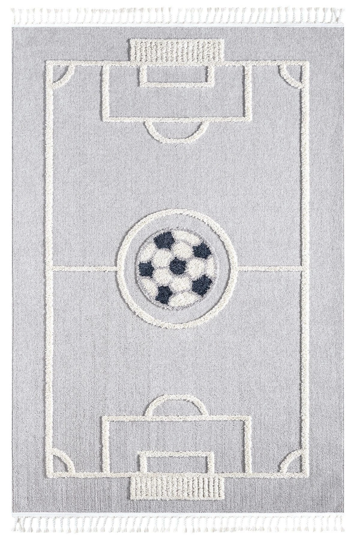 Eliz Home Futbol Sahası Gri Halı Yumuşak Bukleli Dokuma Halı Bebek Odası Çocuk Odası Genç Odası Halısı 15 fotoğrafı 5 (önizleme)