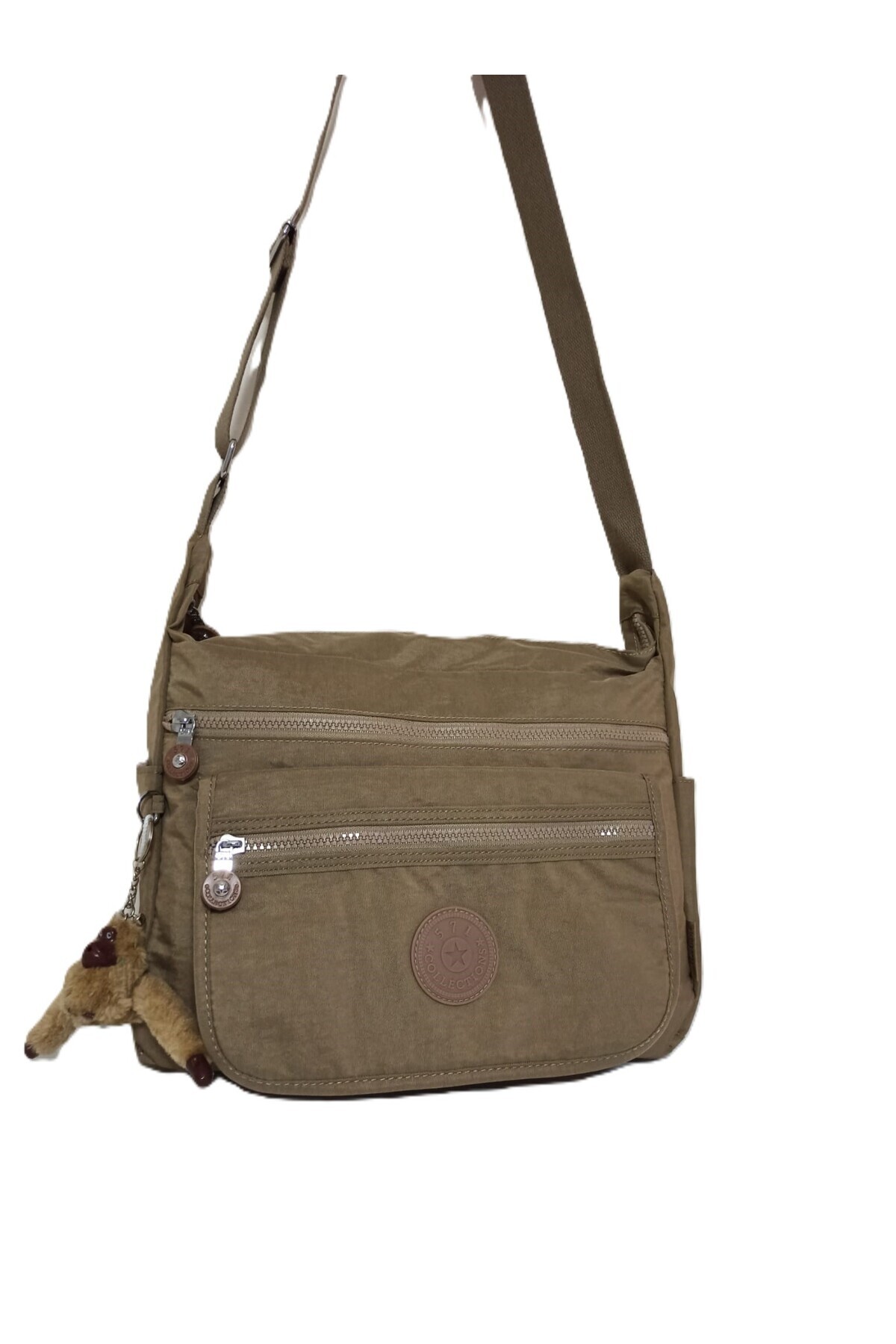 Custom Water Repellent Fabric Brown Multi Pockets Crossbody Oversized Shoulder Messenger Casual & School Bag