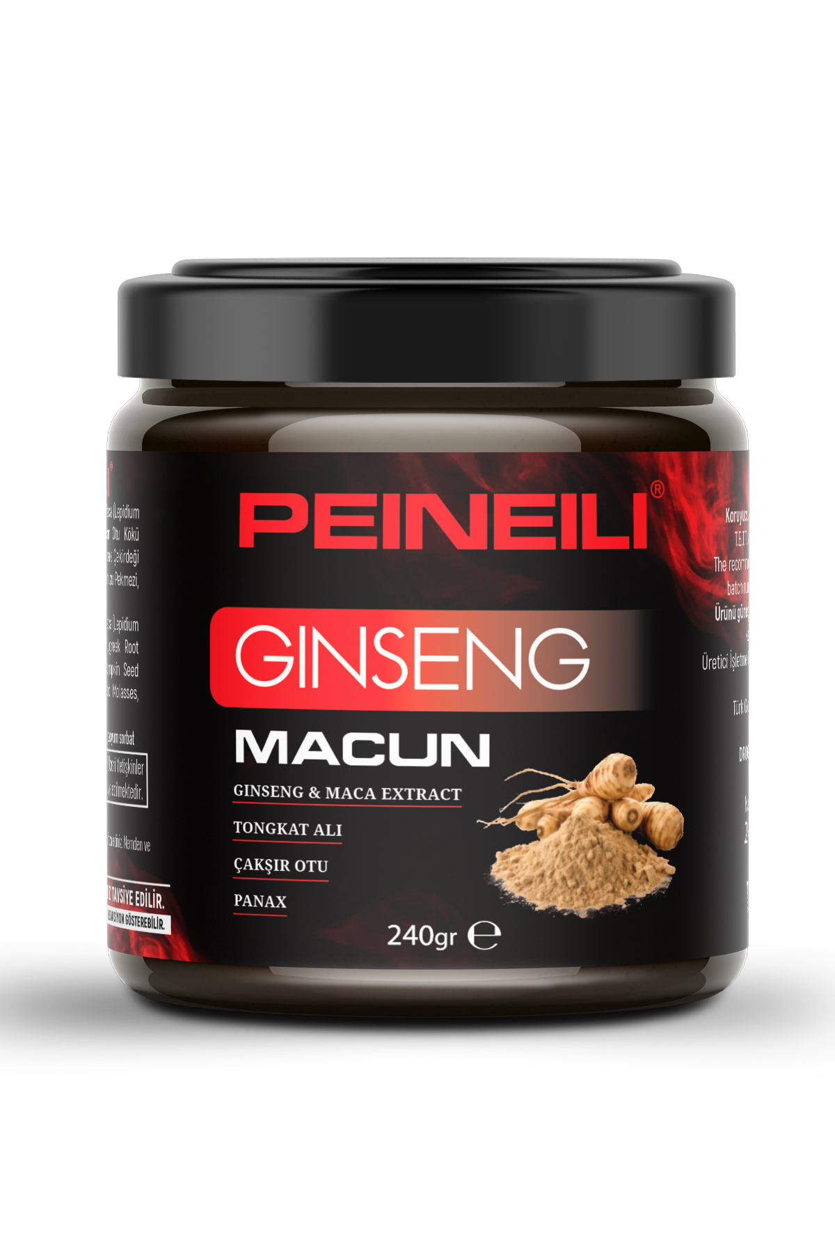 PEINEILI Tribulus Terrestris, Kore Ginseng, Maca Extract, Panax, Ekstraktlı Bitkisel Kuvvet, Macunu, 240 gr